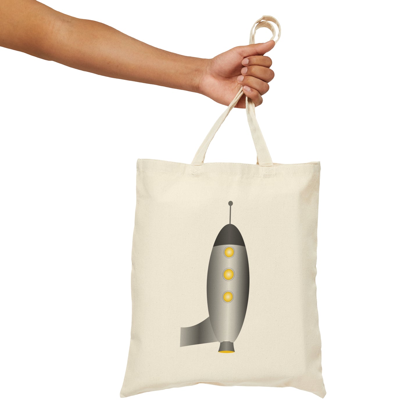 Rocket Launch Space Shuttle Cartoon Canvas Shopping Cotton Tote Bag