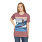 Serenity by the Sea Woman Surfing Art Unisex Jersey Short Sleeve T-Shirt