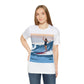 Serenity by the Sea Woman Surfing Art Unisex Jersey Short Sleeve T-Shirt