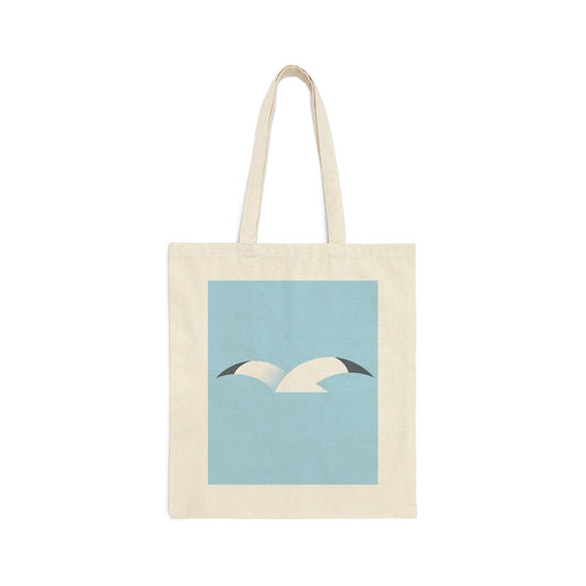 Seagull Flying Bird Minimal Abstract Art Aesthetic Canvas Shopping Cotton Tote Bag