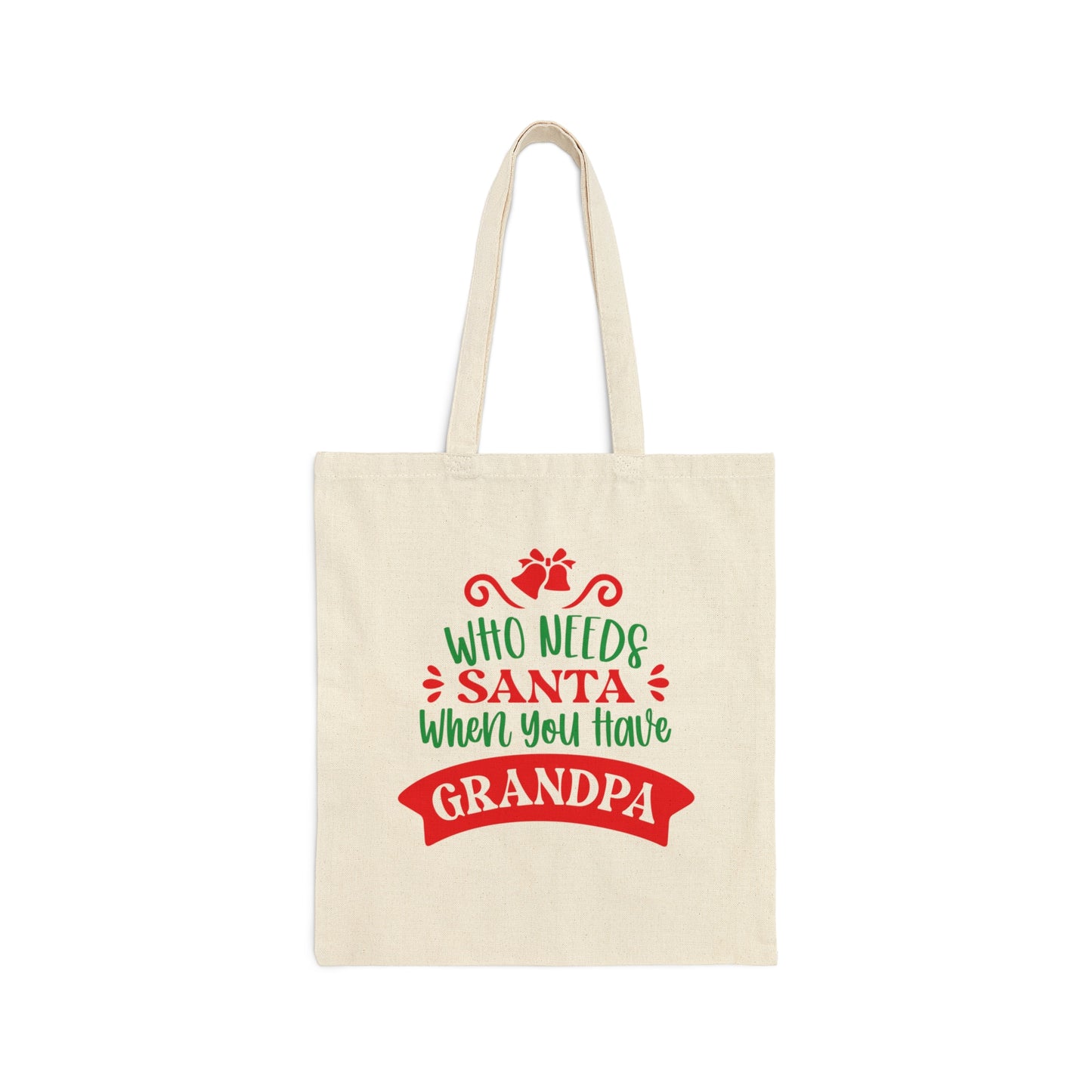 Who Needs Santa When You Have Grandma Funny Christmas Canvas Shopping Cotton Tote Bag