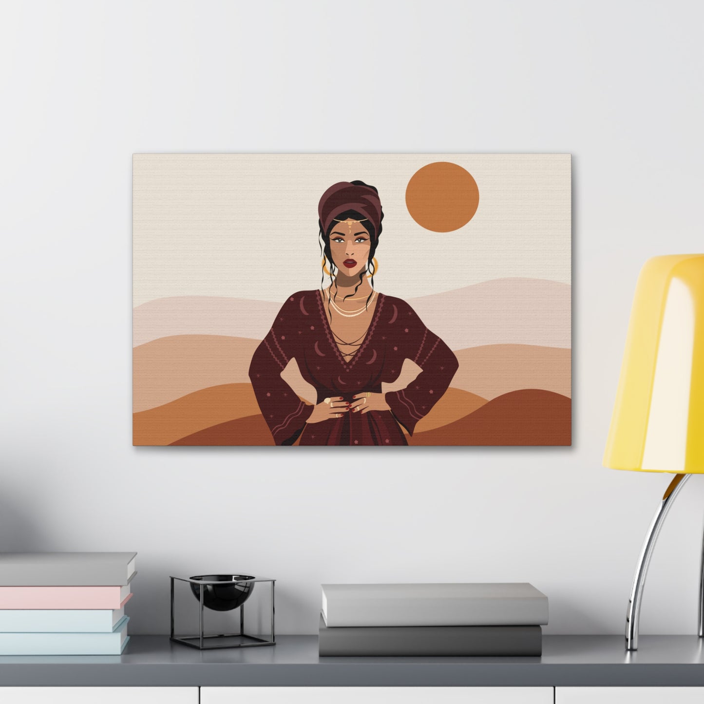 Sand Woman Desert Boho Style Art Canvas Aesthetic Canvas Gallery Wraps