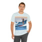 Serenity by the Sea Woman Surfing Art Unisex Jersey Short Sleeve T-Shirt