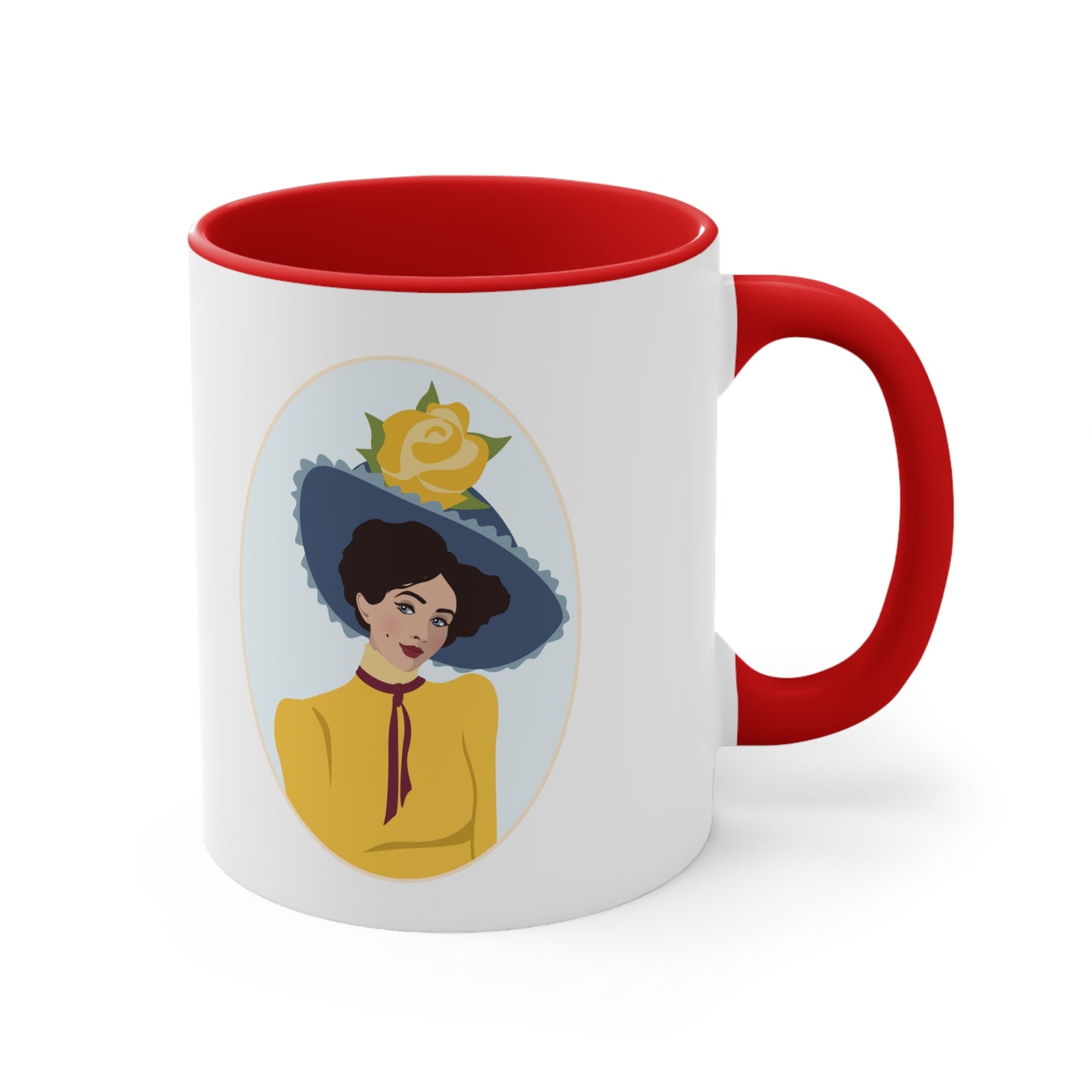 Retro Movies Woman Vintage Film Lover Accent Coffee Mug 11oz