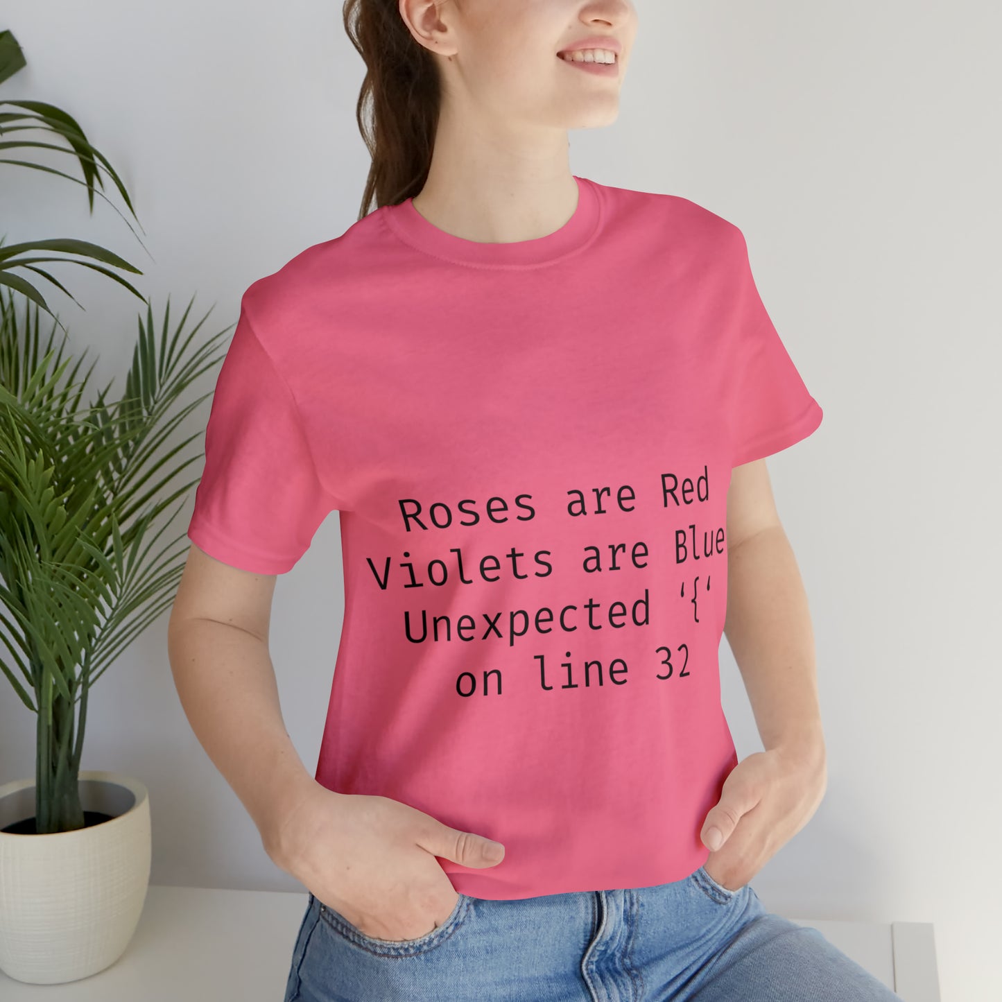 Roses are Red Programming IT for Computer Security Hackers Unisex Jersey Short Sleeve T-Shirt