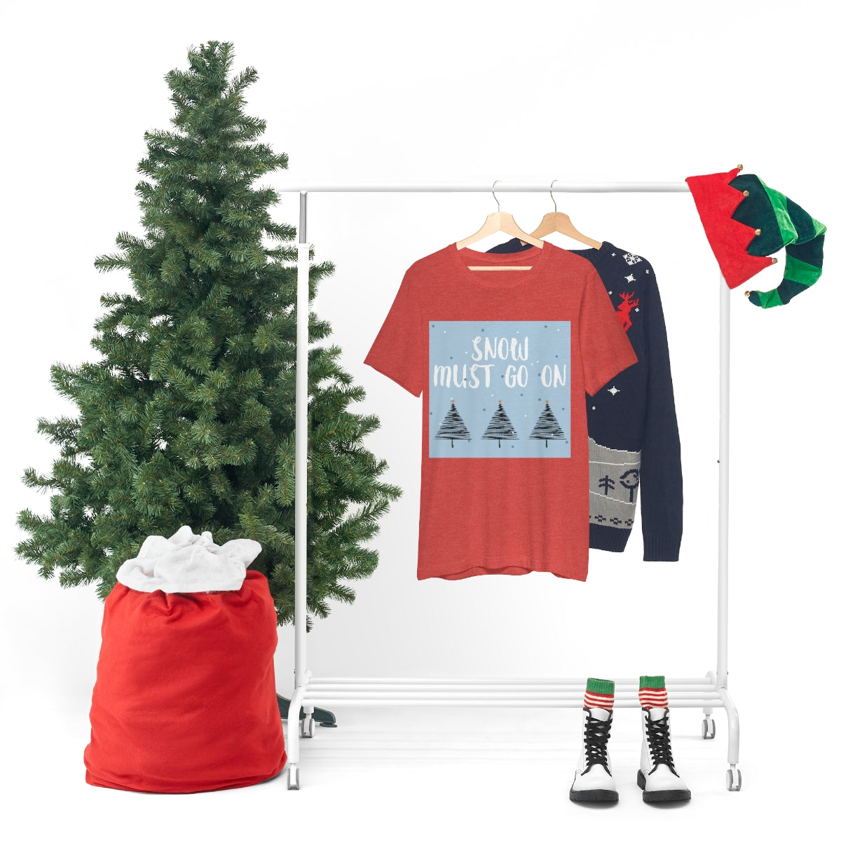 Snow Must Go On Winter Happiness Unisex Jersey Short Sleeve T-Shirt Ichaku [Perfect Gifts Selection]