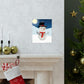 Snowman Cartoon Christmas Night Art Premium Matte Vertical Posters Ichaku [Perfect Gifts Selection]