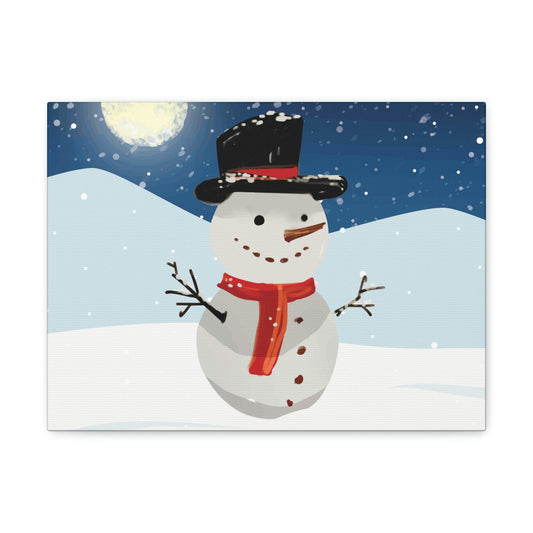 Snowman Winter Cartoon Christmas Aesthetic Classic Art Canvas Gallery Wraps Ichaku [Perfect Gifts Selection]