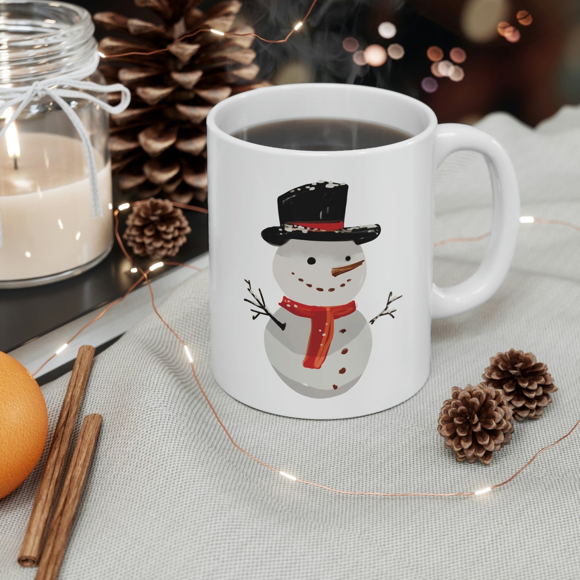 Snowman Winter Cartoon Christmas Ceramic Mug 11oz Ichaku [Perfect Gifts Selection]