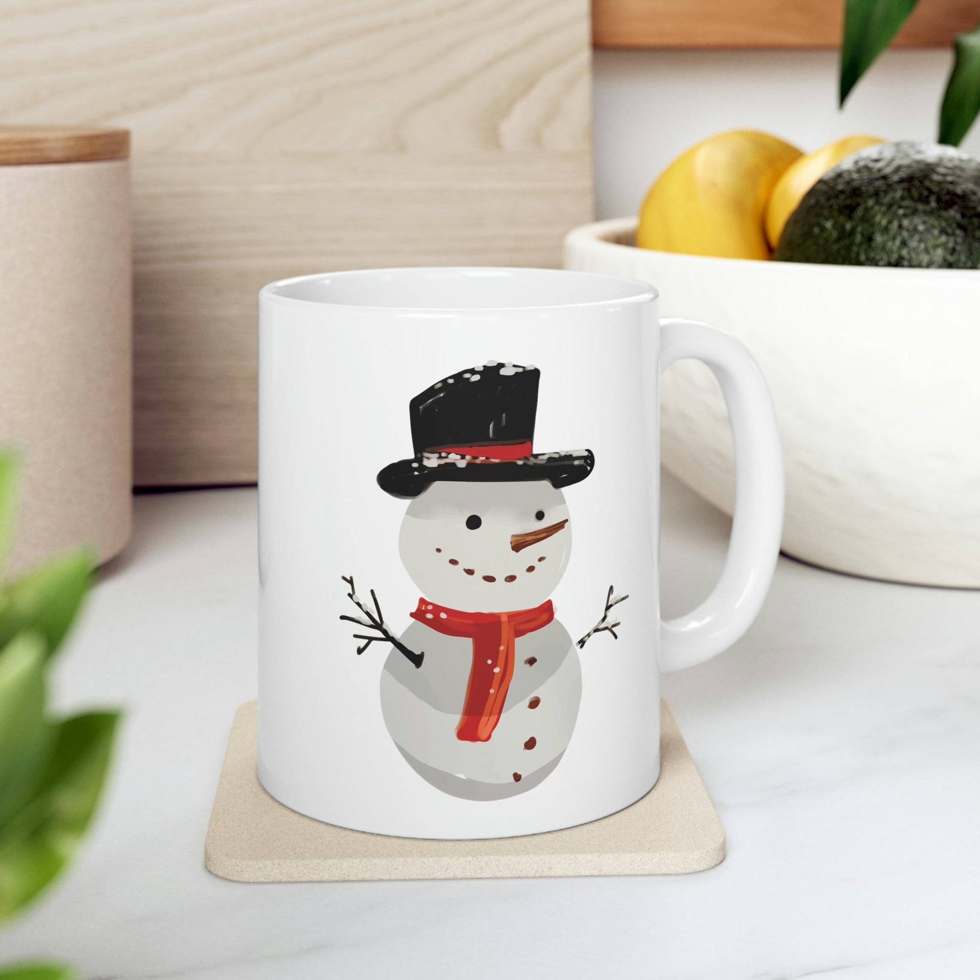 Snowman Winter Cartoon Christmas Ceramic Mug 11oz Ichaku [Perfect Gifts Selection]