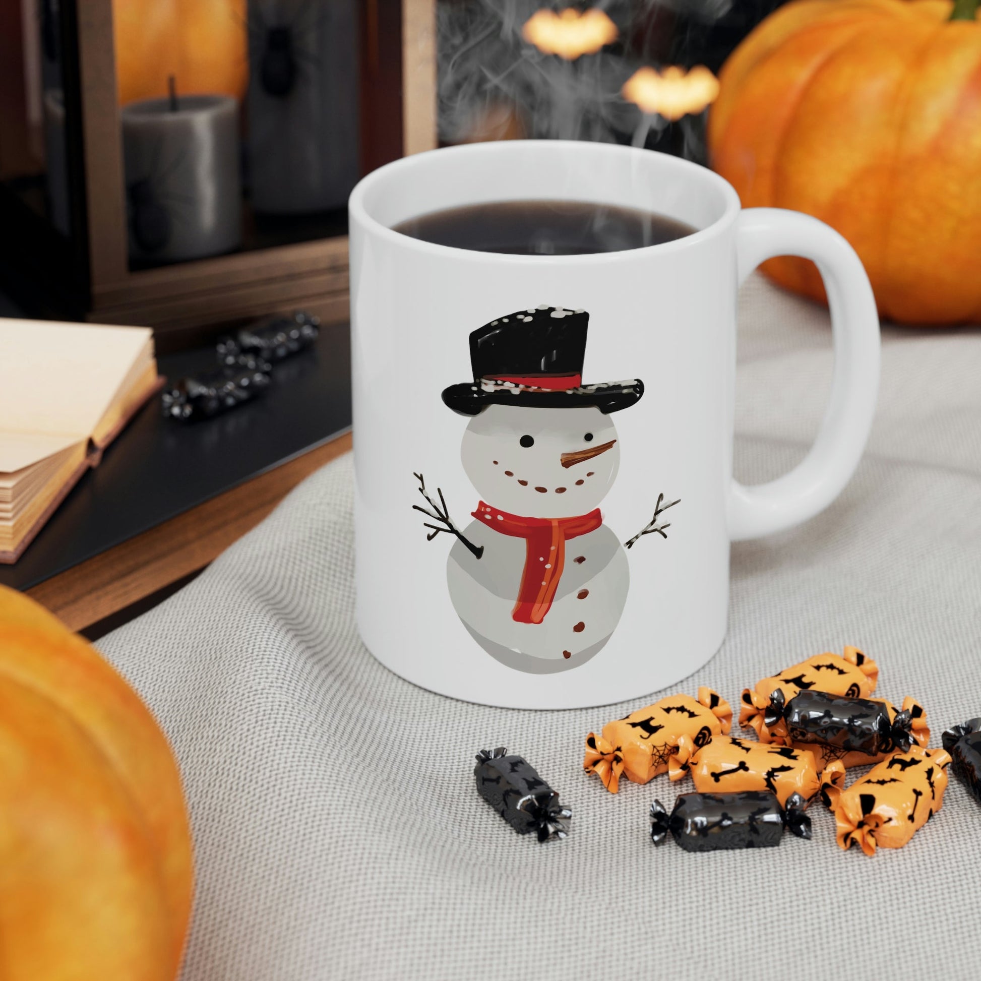 Snowman Winter Cartoon Christmas Ceramic Mug 11oz Ichaku [Perfect Gifts Selection]