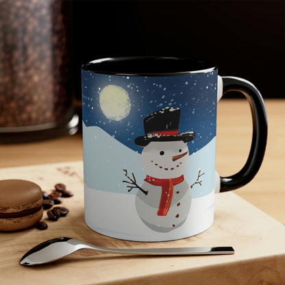 Snowman Winter Cartoon Christmas Classic Accent Coffee Mug 11oz Ichaku [Perfect Gifts Selection]