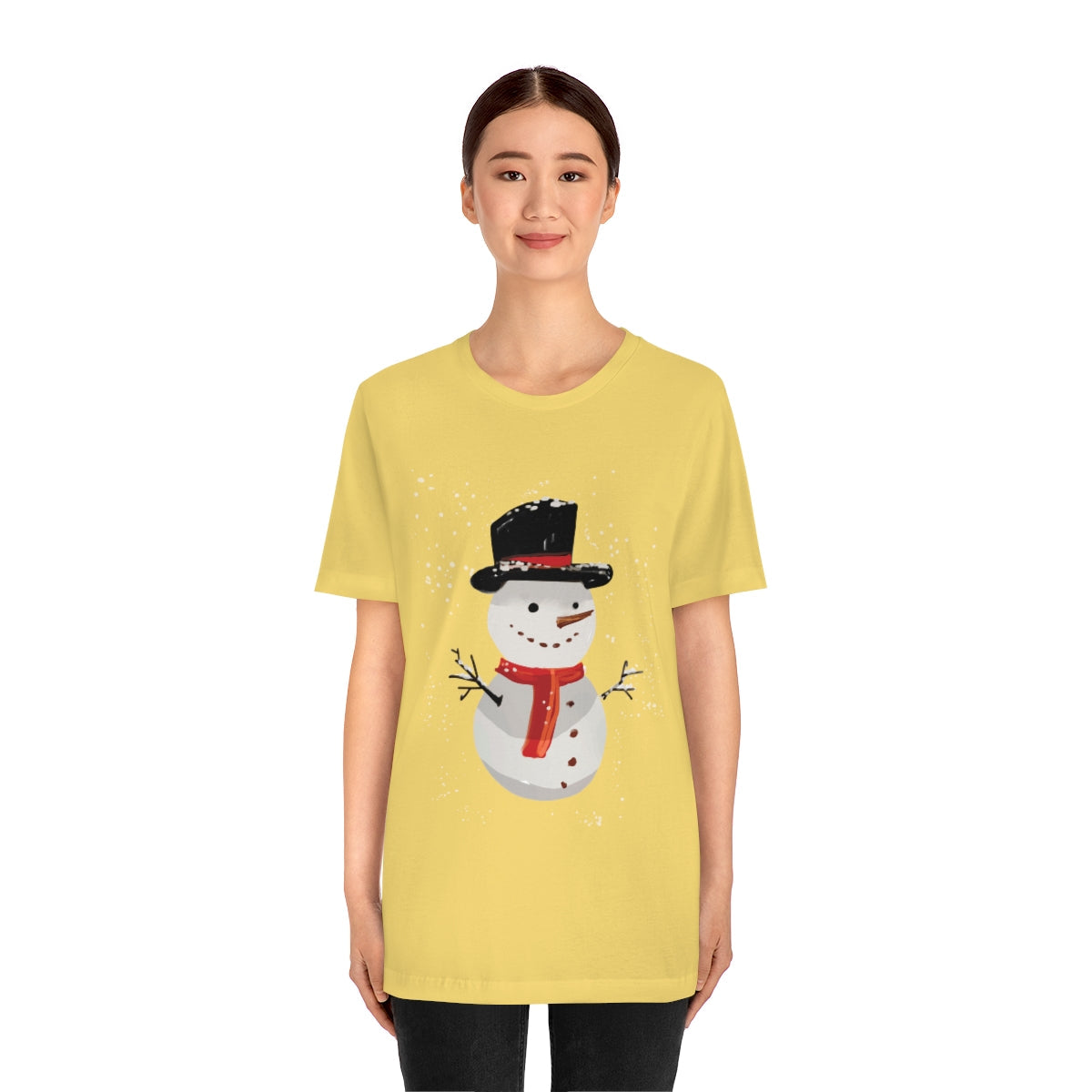 Snowman Winter Cartoon Christmas Unisex Jersey Short Sleeve T-Shirt Ichaku [Perfect Gifts Selection]