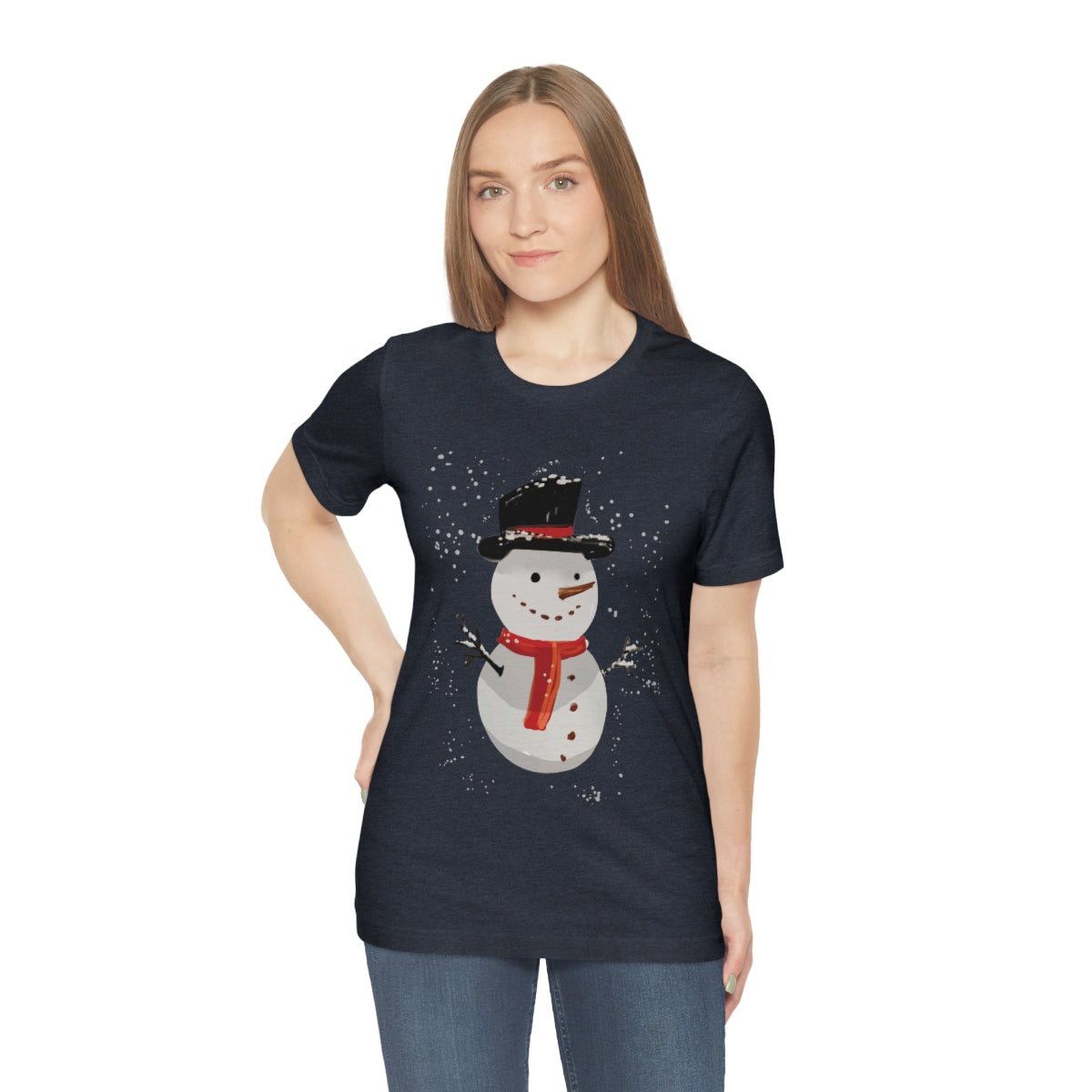 Snowman Winter Cartoon Christmas Unisex Jersey Short Sleeve T-Shirt Ichaku [Perfect Gifts Selection]