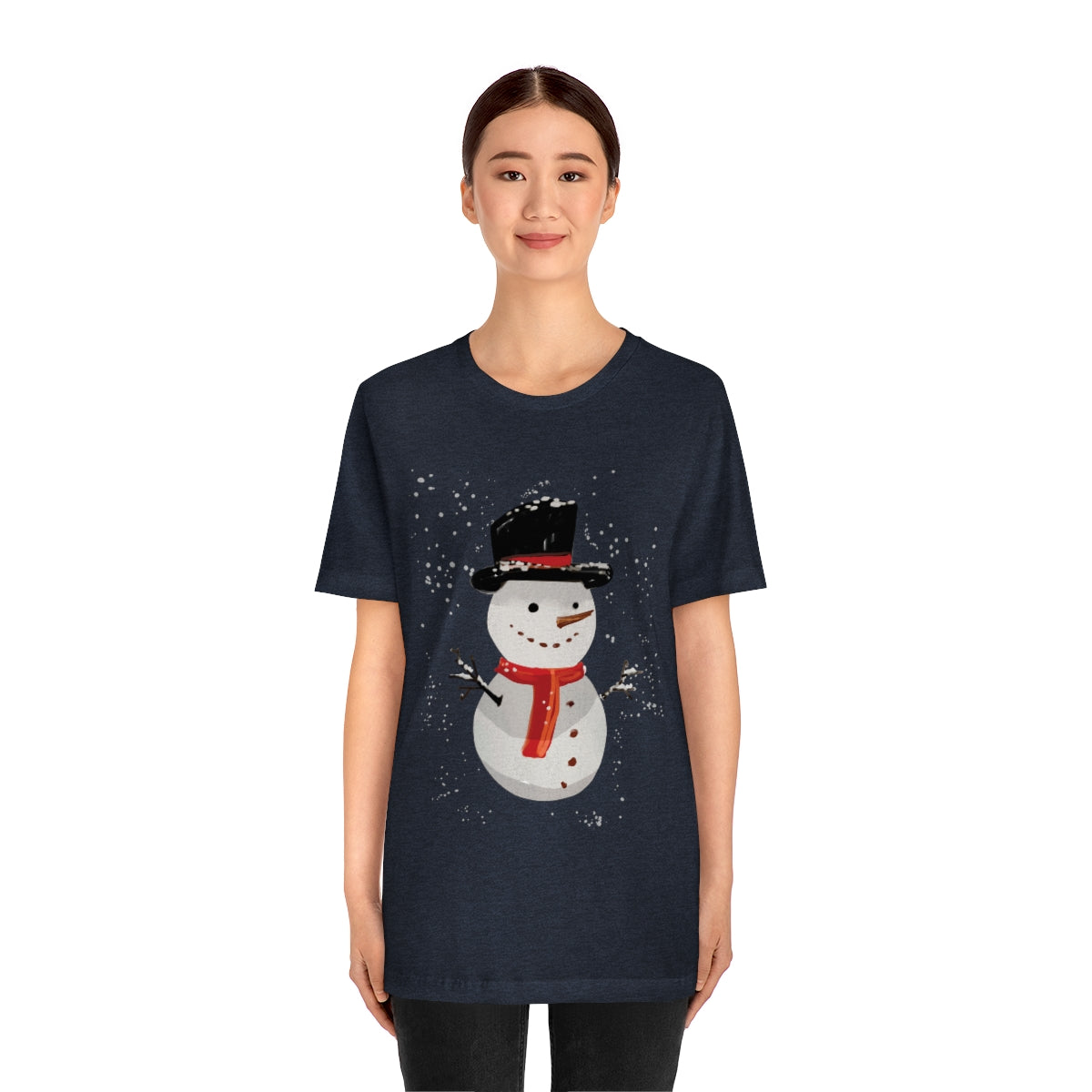 Snowman Winter Cartoon Christmas Unisex Jersey Short Sleeve T-Shirt Ichaku [Perfect Gifts Selection]