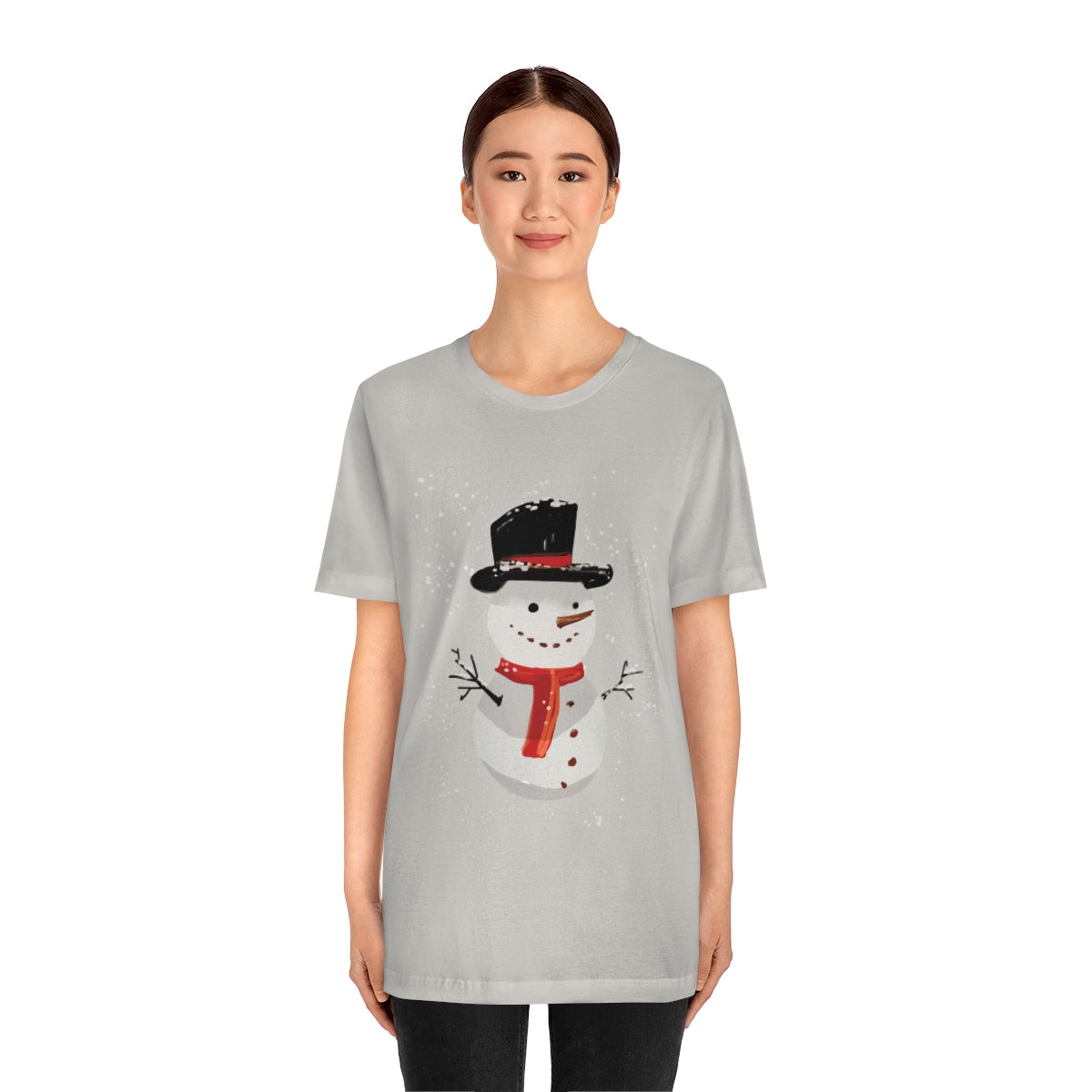 Snowman Winter Cartoon Christmas Unisex Jersey Short Sleeve T-Shirt Ichaku [Perfect Gifts Selection]