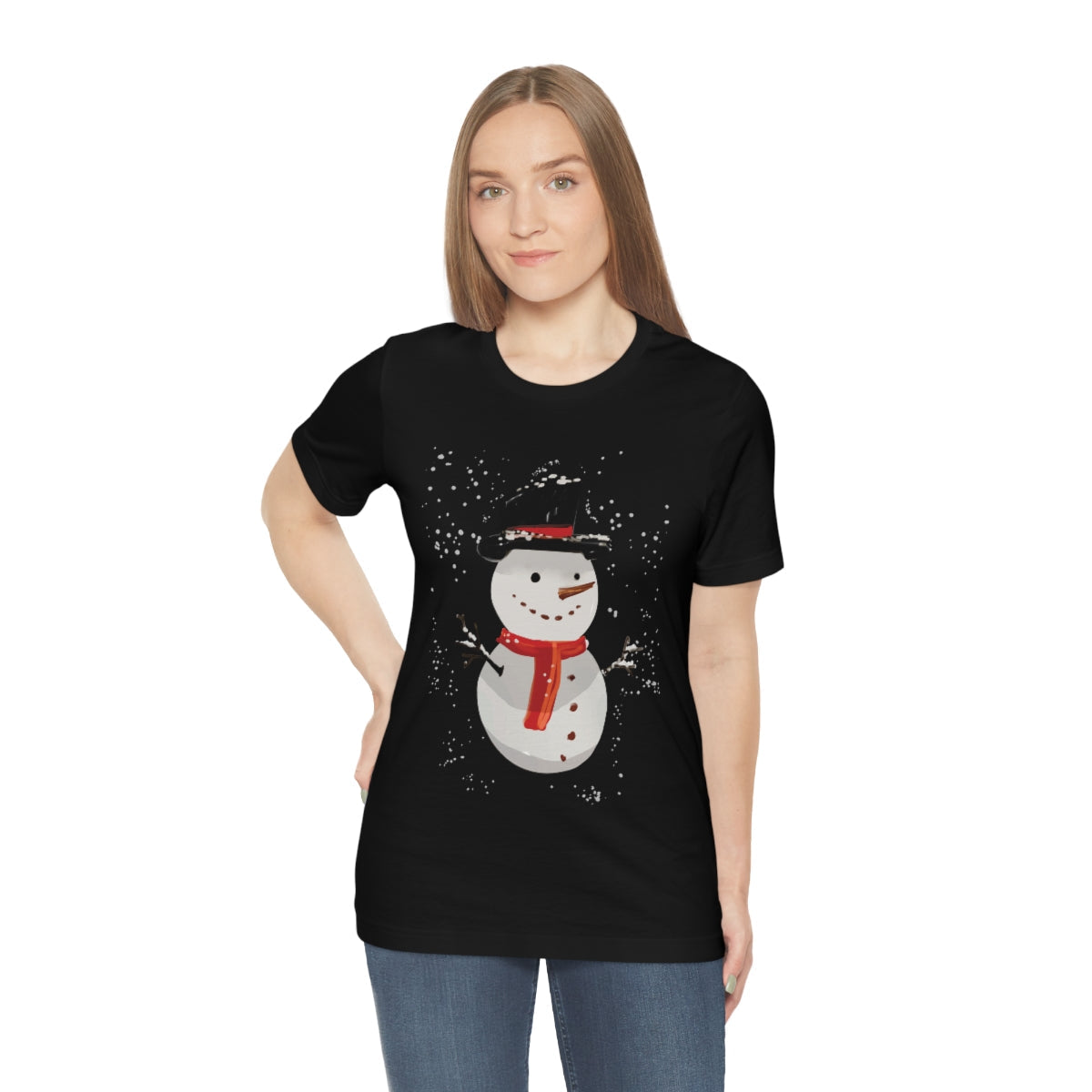 Snowman Winter Cartoon Christmas Unisex Jersey Short Sleeve T-Shirt Ichaku [Perfect Gifts Selection]