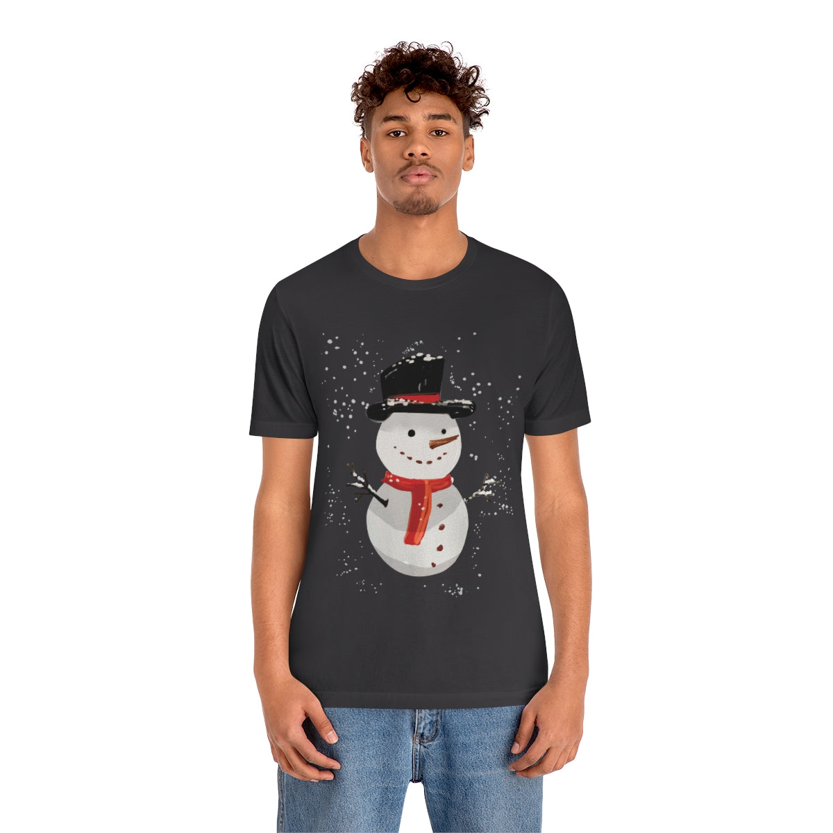 Snowman Winter Cartoon Christmas Unisex Jersey Short Sleeve T-Shirt Ichaku [Perfect Gifts Selection]