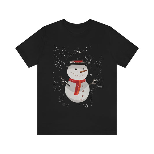 Snowman Winter Cartoon Christmas Unisex Jersey Short Sleeve T-Shirt Ichaku [Perfect Gifts Selection]