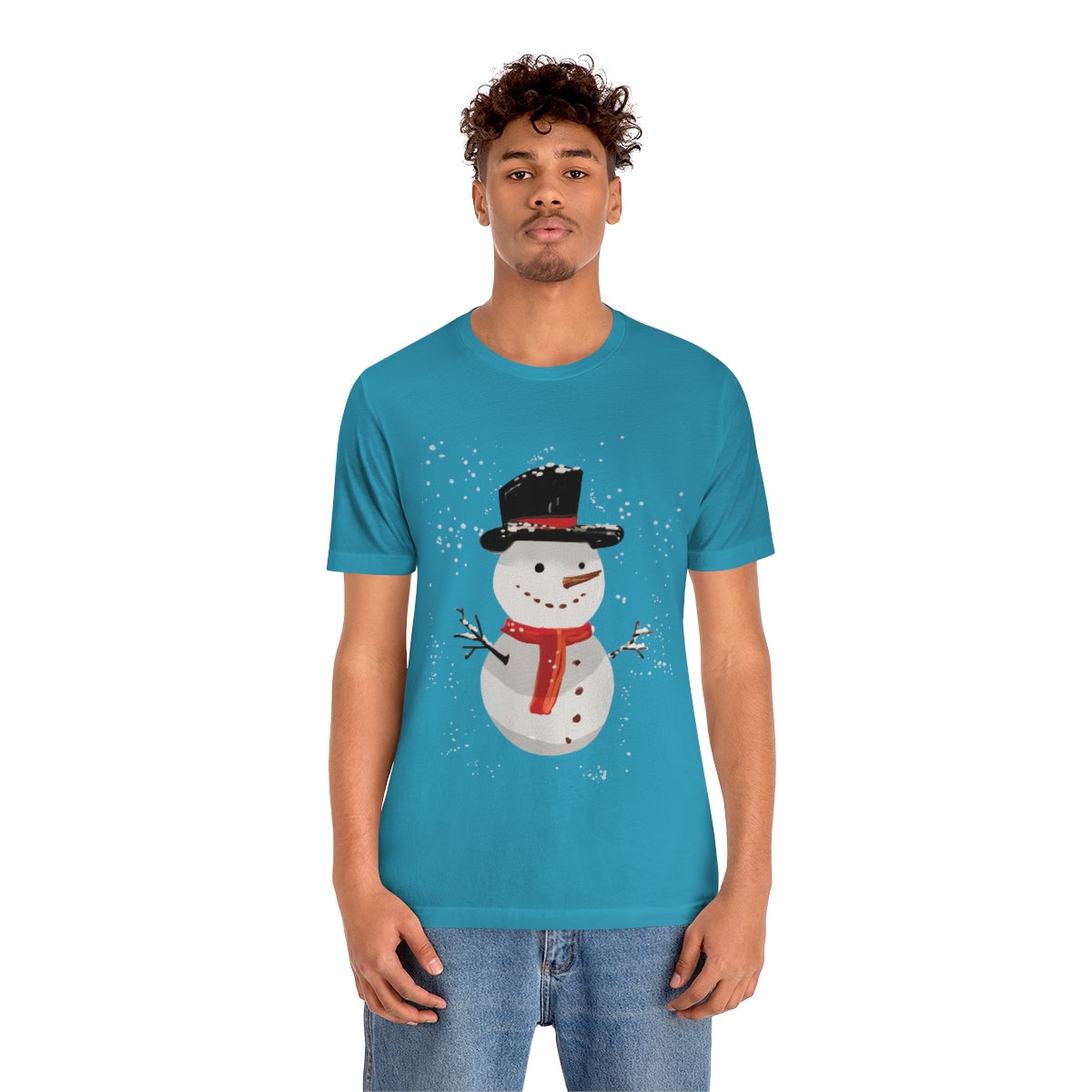 Snowman Winter Cartoon Christmas Unisex Jersey Short Sleeve T-Shirt Ichaku [Perfect Gifts Selection]