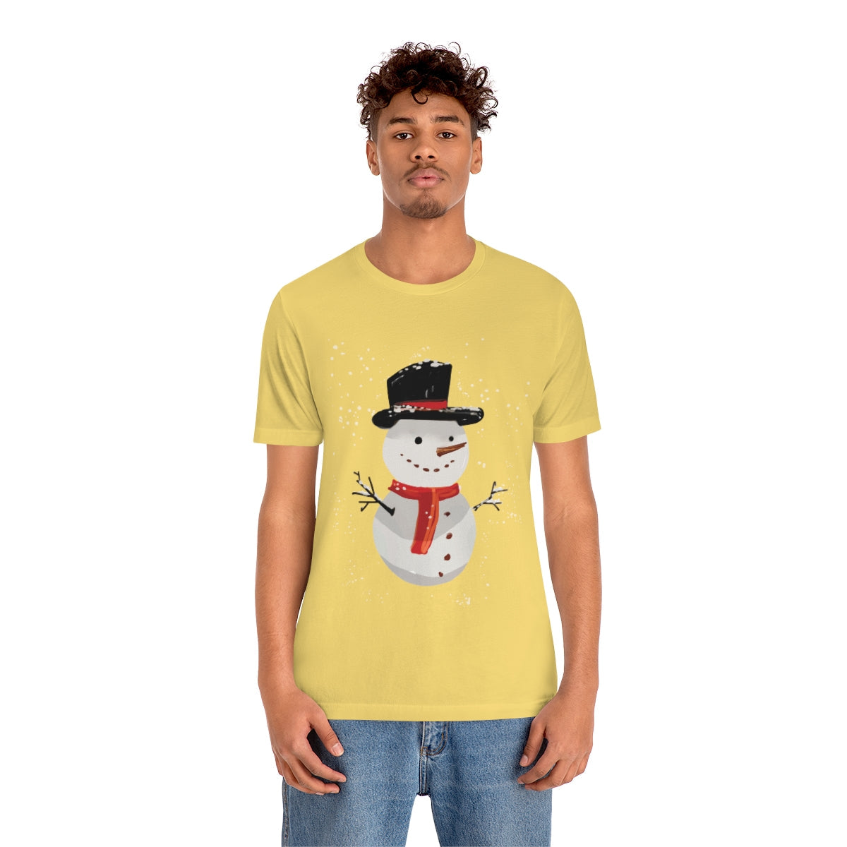 Snowman Winter Cartoon Christmas Unisex Jersey Short Sleeve T-Shirt Ichaku [Perfect Gifts Selection]