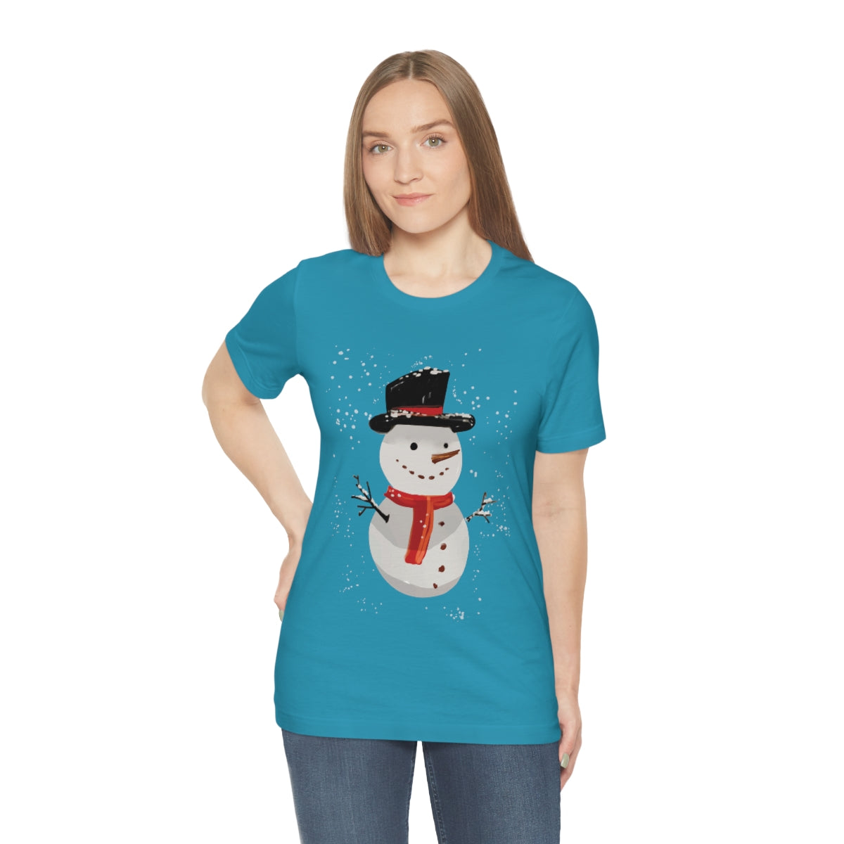 Snowman Winter Cartoon Christmas Unisex Jersey Short Sleeve T-Shirt Ichaku [Perfect Gifts Selection]