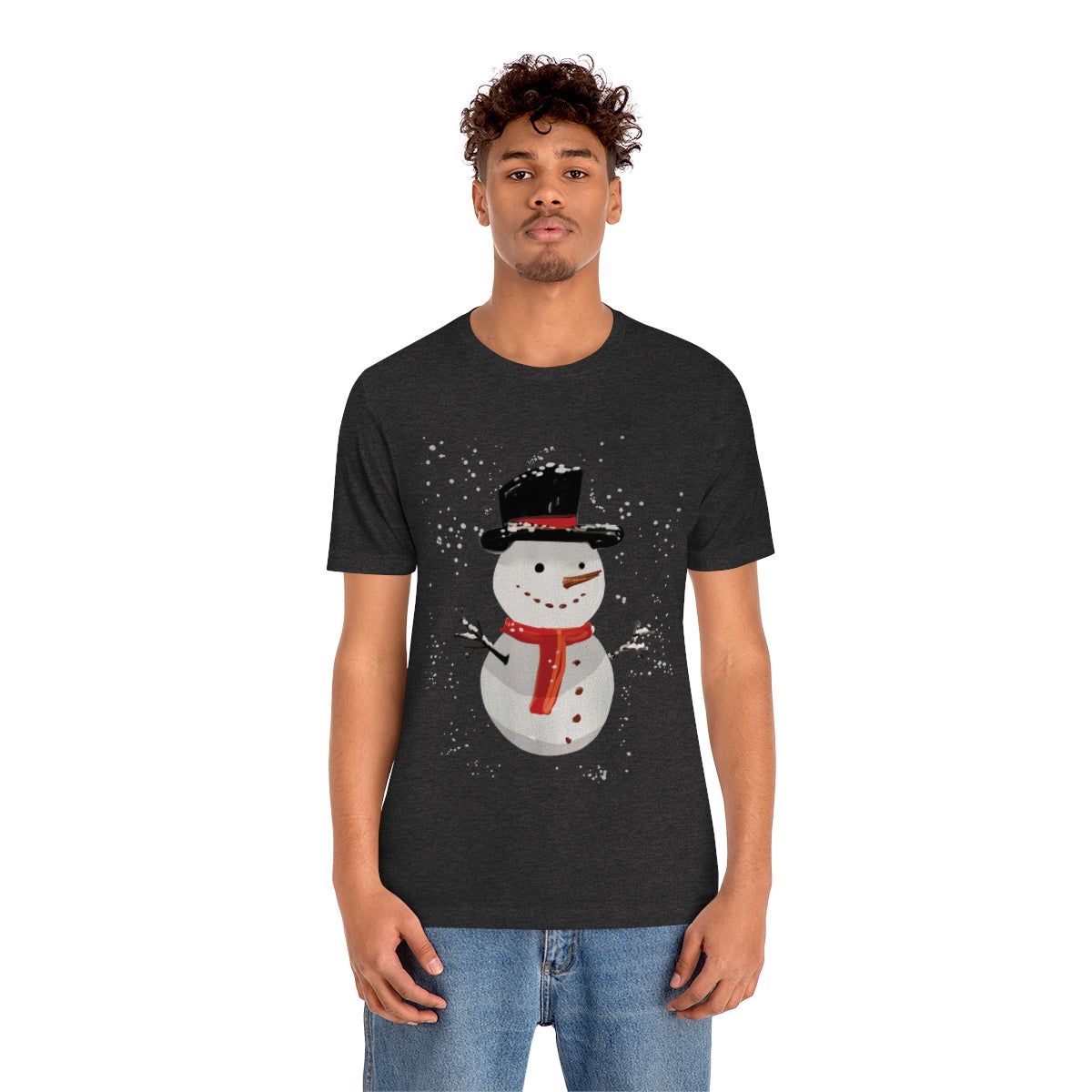 Snowman Winter Cartoon Christmas Unisex Jersey Short Sleeve T-Shirt Ichaku [Perfect Gifts Selection]