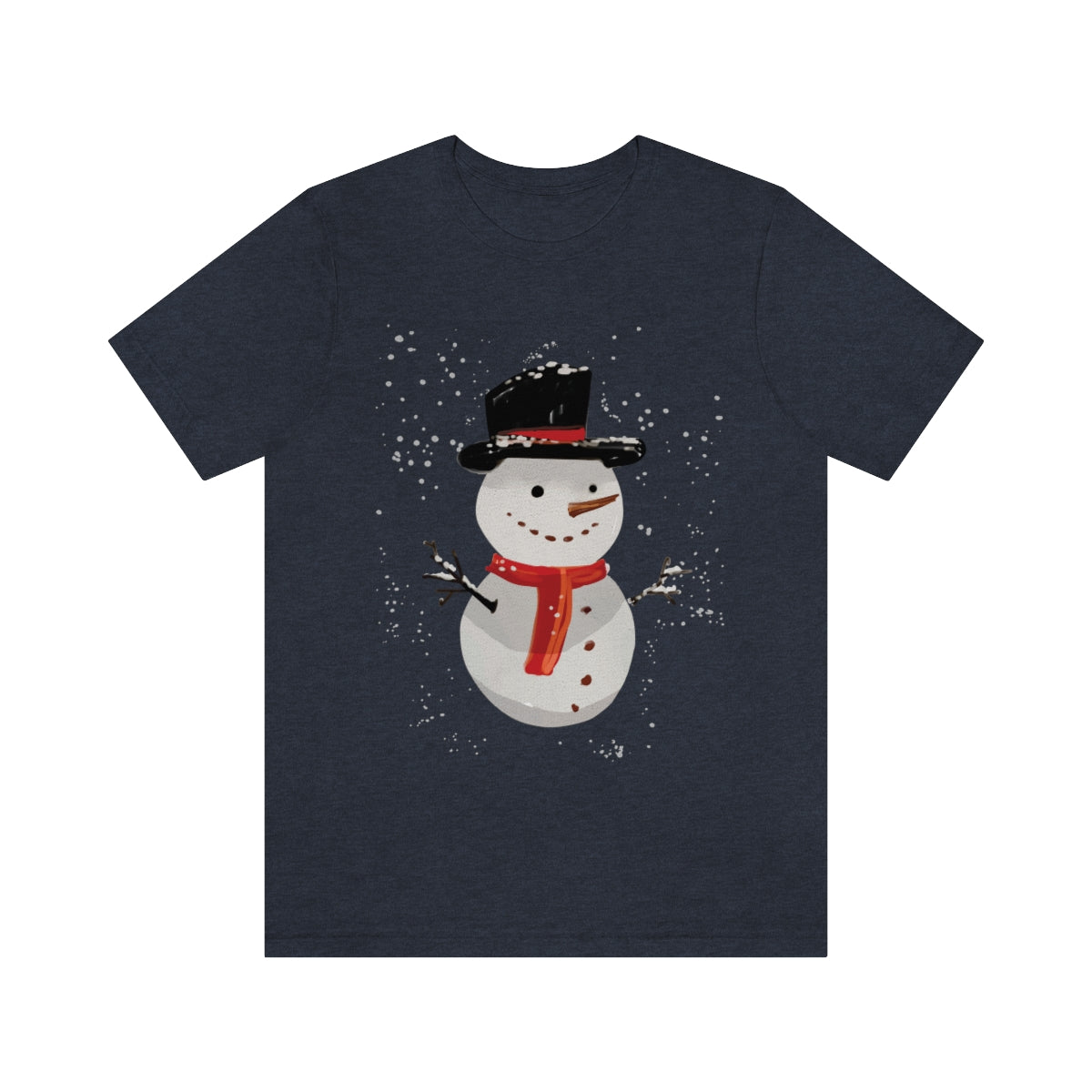 Snowman Winter Cartoon Christmas Unisex Jersey Short Sleeve T-Shirt Ichaku [Perfect Gifts Selection]