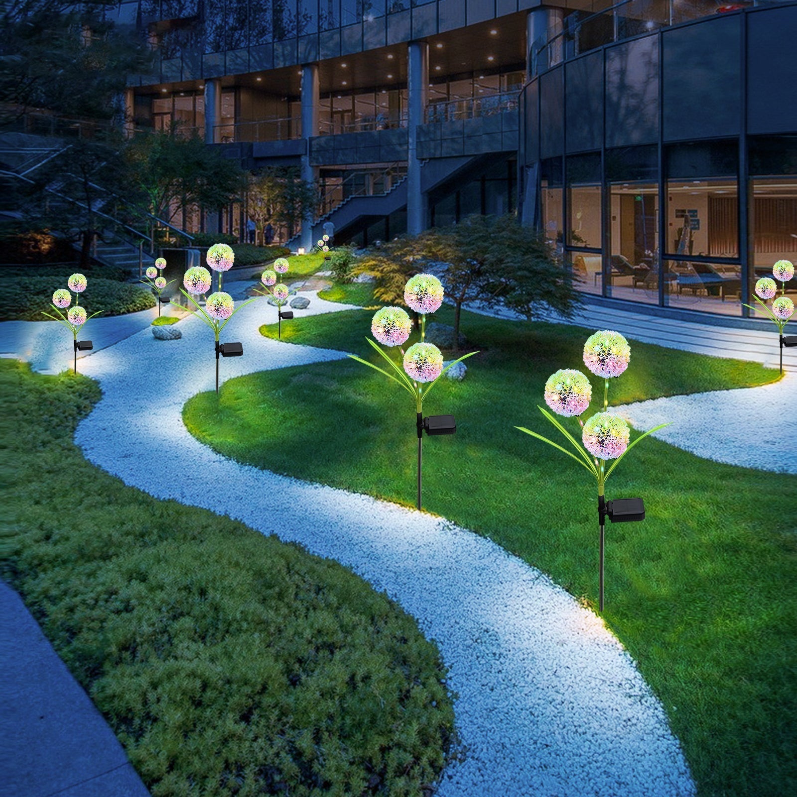 Solar Lights Outdoor Decorative 3 Heads Solar Dandelion Garden Lights Ichaku [Perfect Gifts Selection]