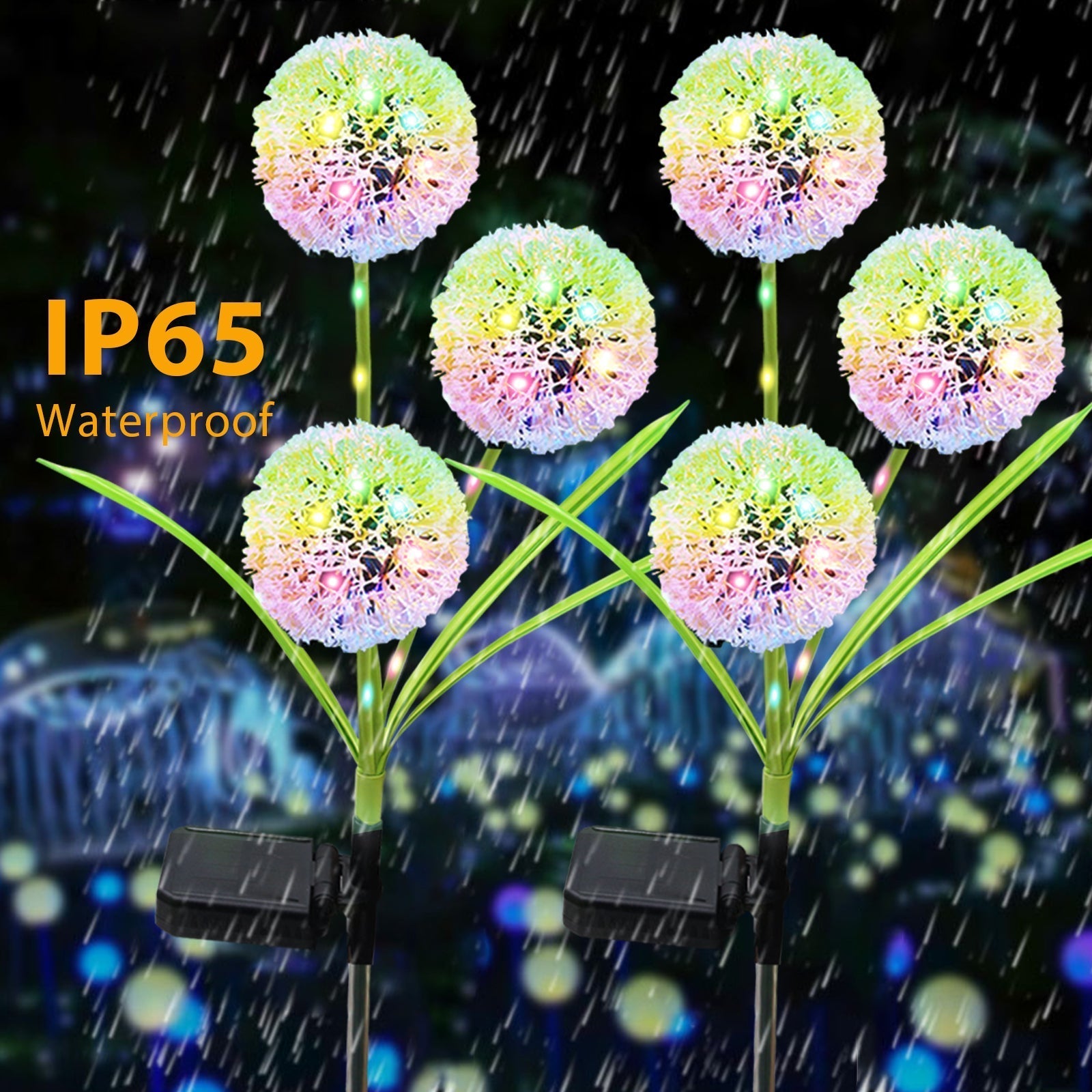 Solar Lights Outdoor Decorative 3 Heads Solar Dandelion Garden Lights Ichaku [Perfect Gifts Selection]
