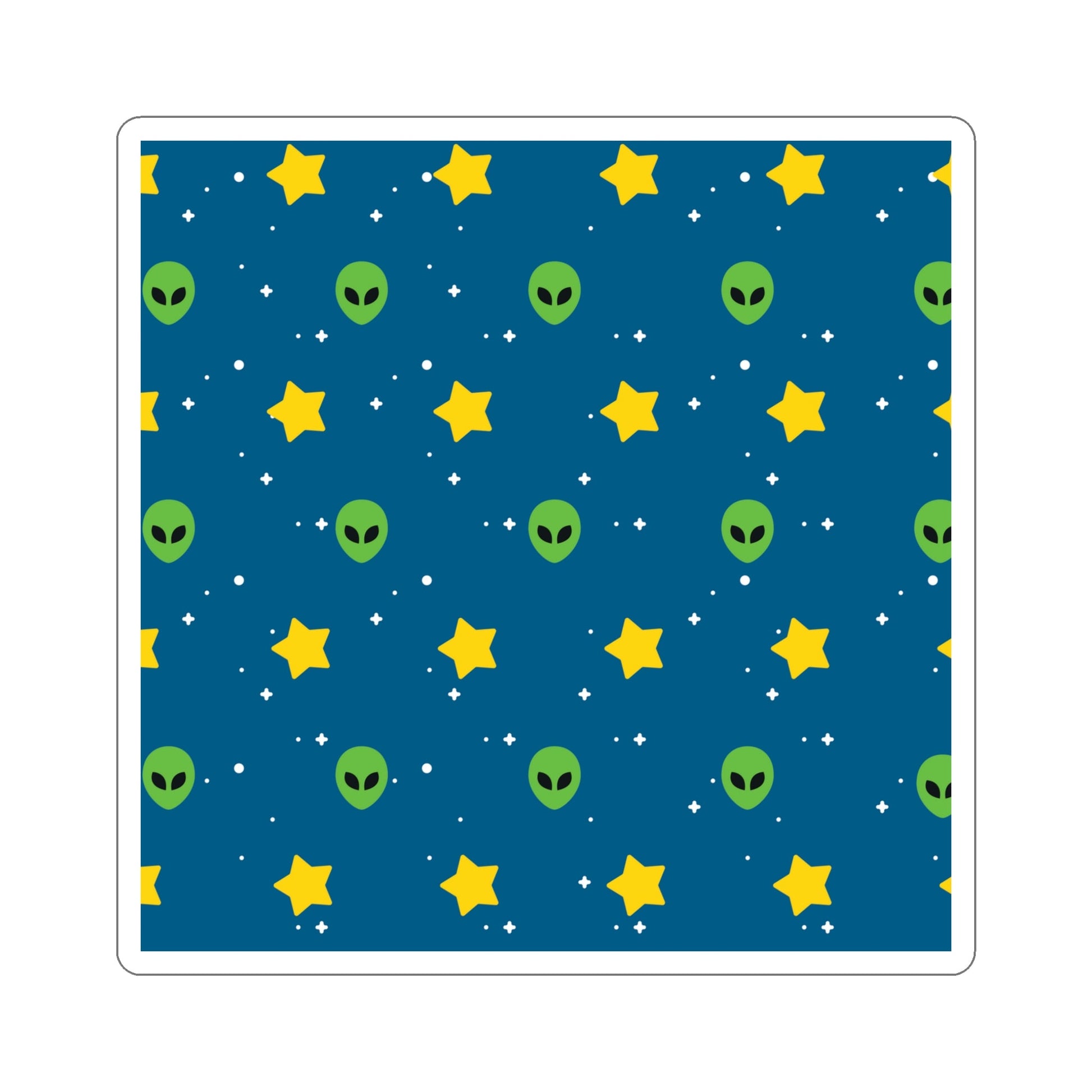 Space Pattern With Aliens UFO Movie Die-Cut Sticker Ichaku [Perfect Gifts Selection]