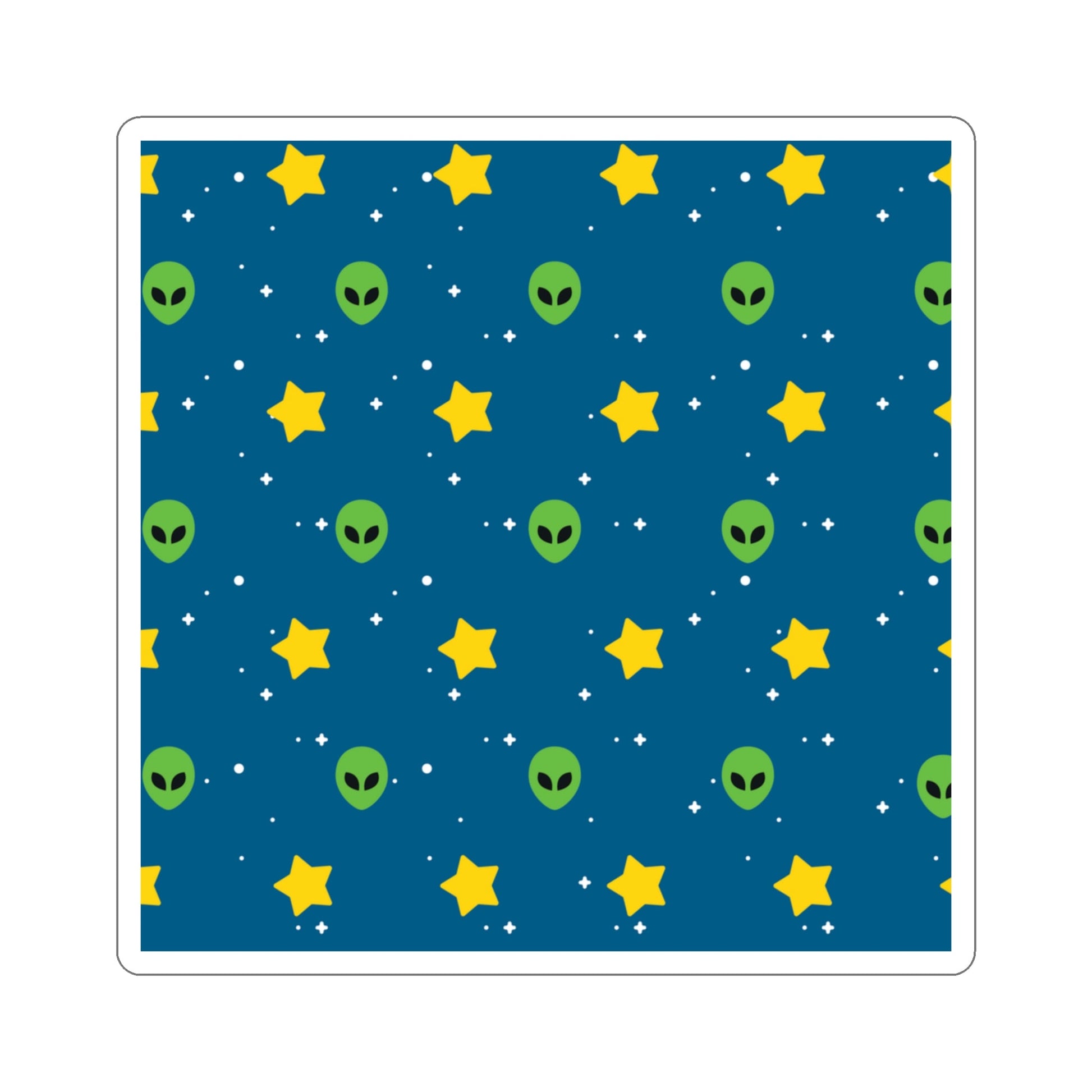 Space Pattern With Aliens UFO Movie Die-Cut Sticker Ichaku [Perfect Gifts Selection]