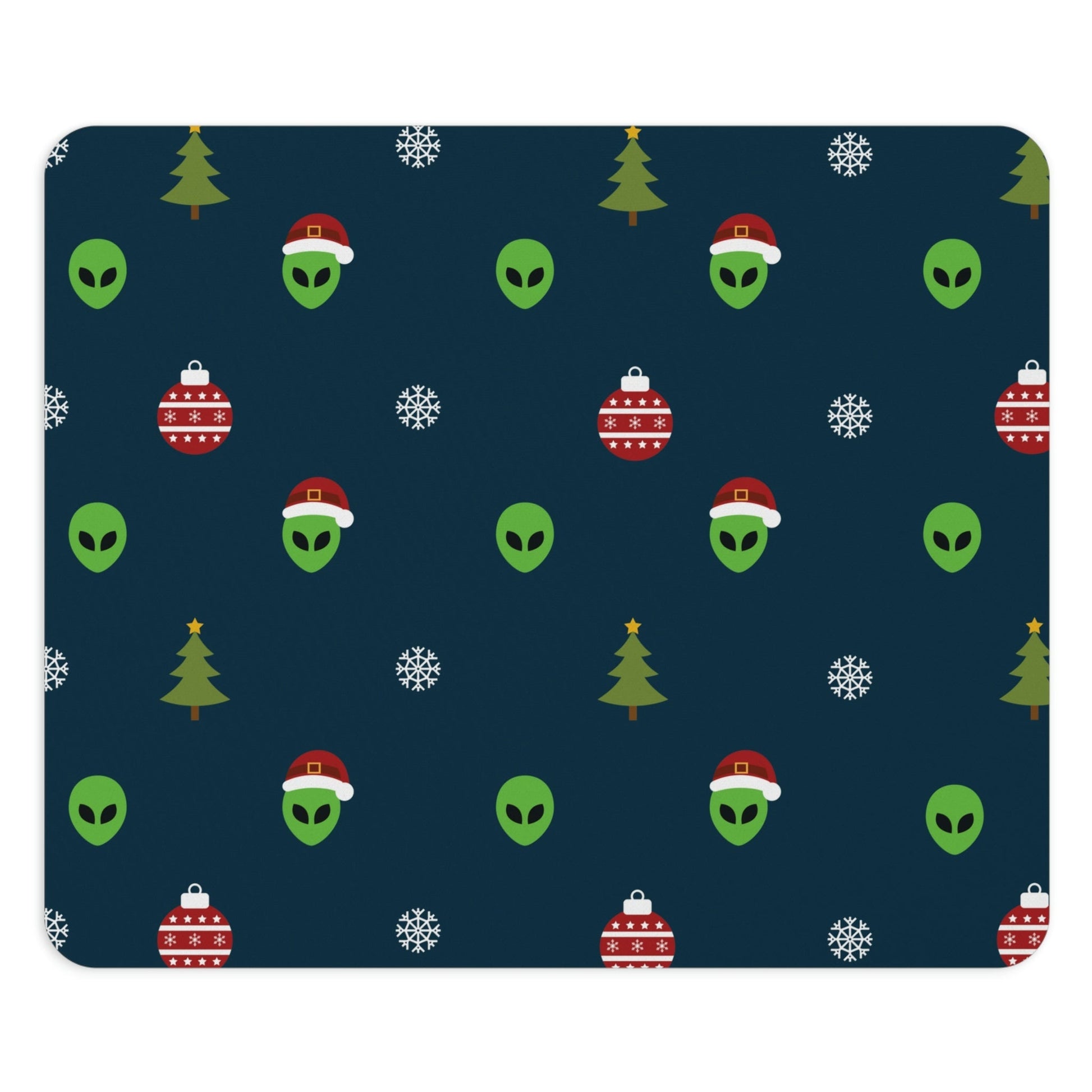 Space Pattern With Aliens UFO Movie Ergonomic Non-slip Creative Design Mouse Pad Ichaku [Perfect Gifts Selection]