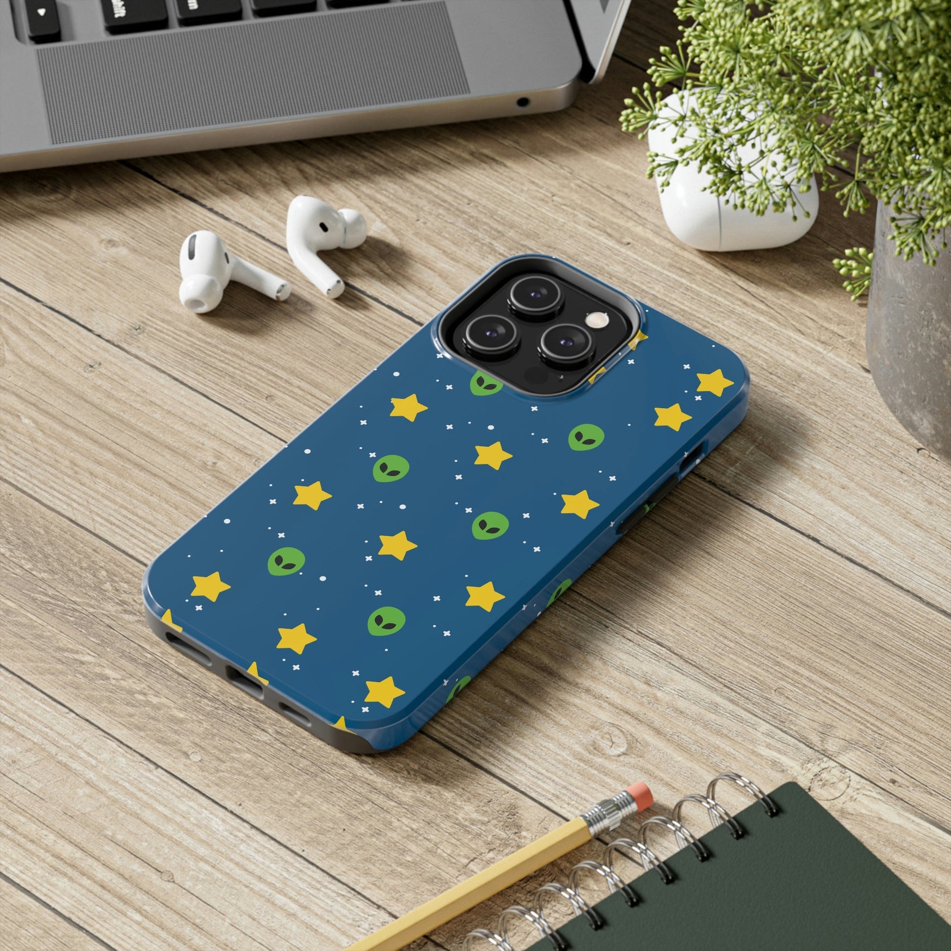 Space Pattern With Aliens UFO Movie Tough Phone Cases Case-Mate Ichaku [Perfect Gifts Selection]