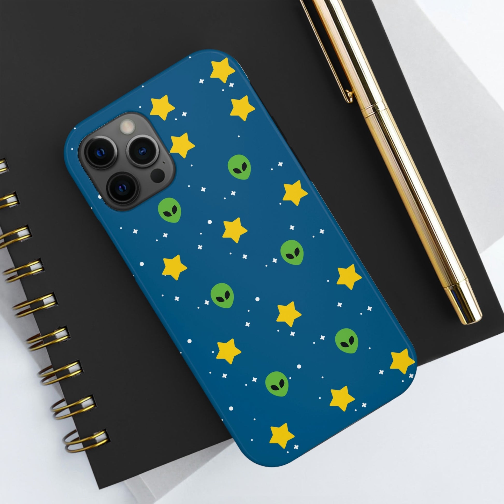 Space Pattern With Aliens UFO Movie Tough Phone Cases Case-Mate Ichaku [Perfect Gifts Selection]