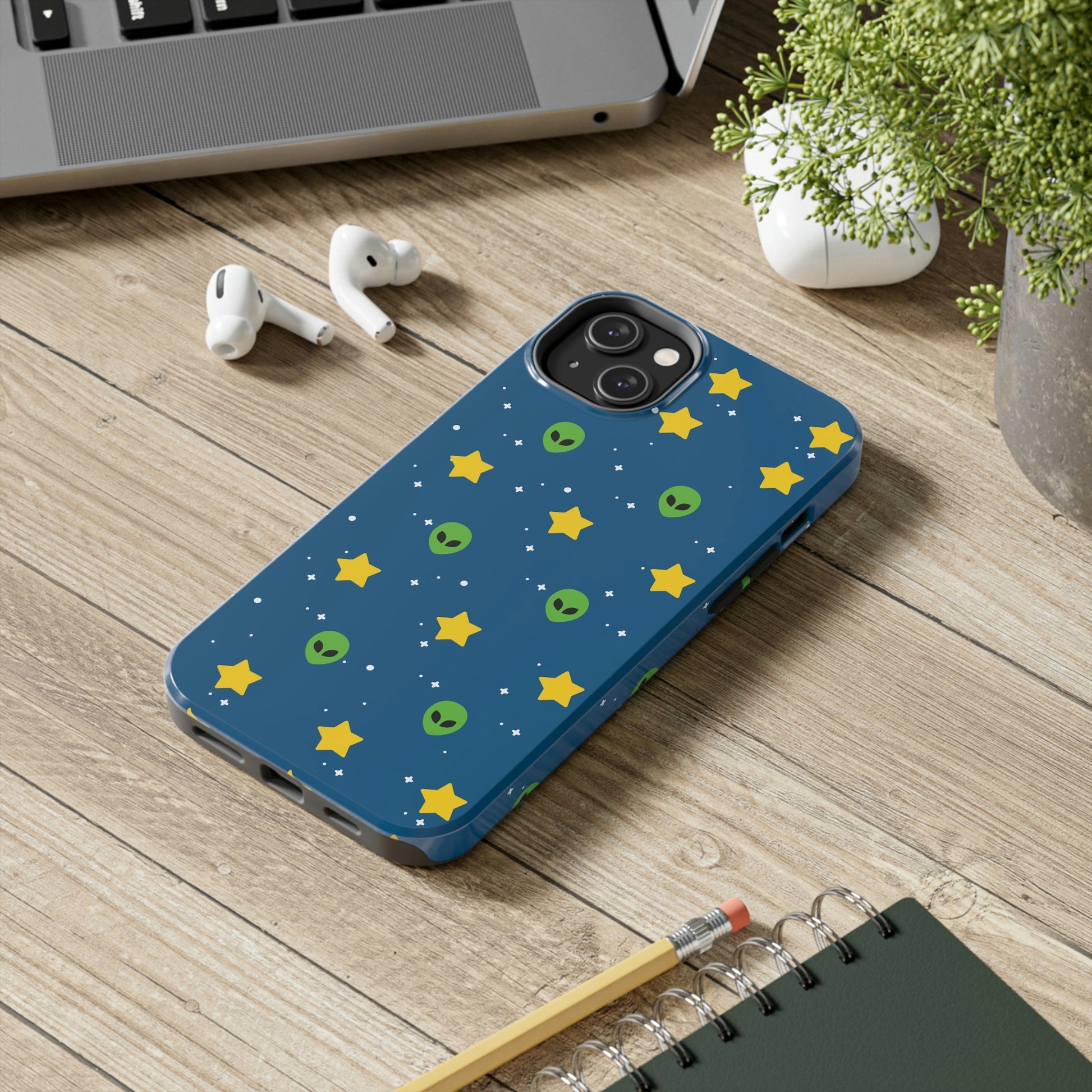 Space Pattern With Aliens UFO Movie Tough Phone Cases Case-Mate Ichaku [Perfect Gifts Selection]