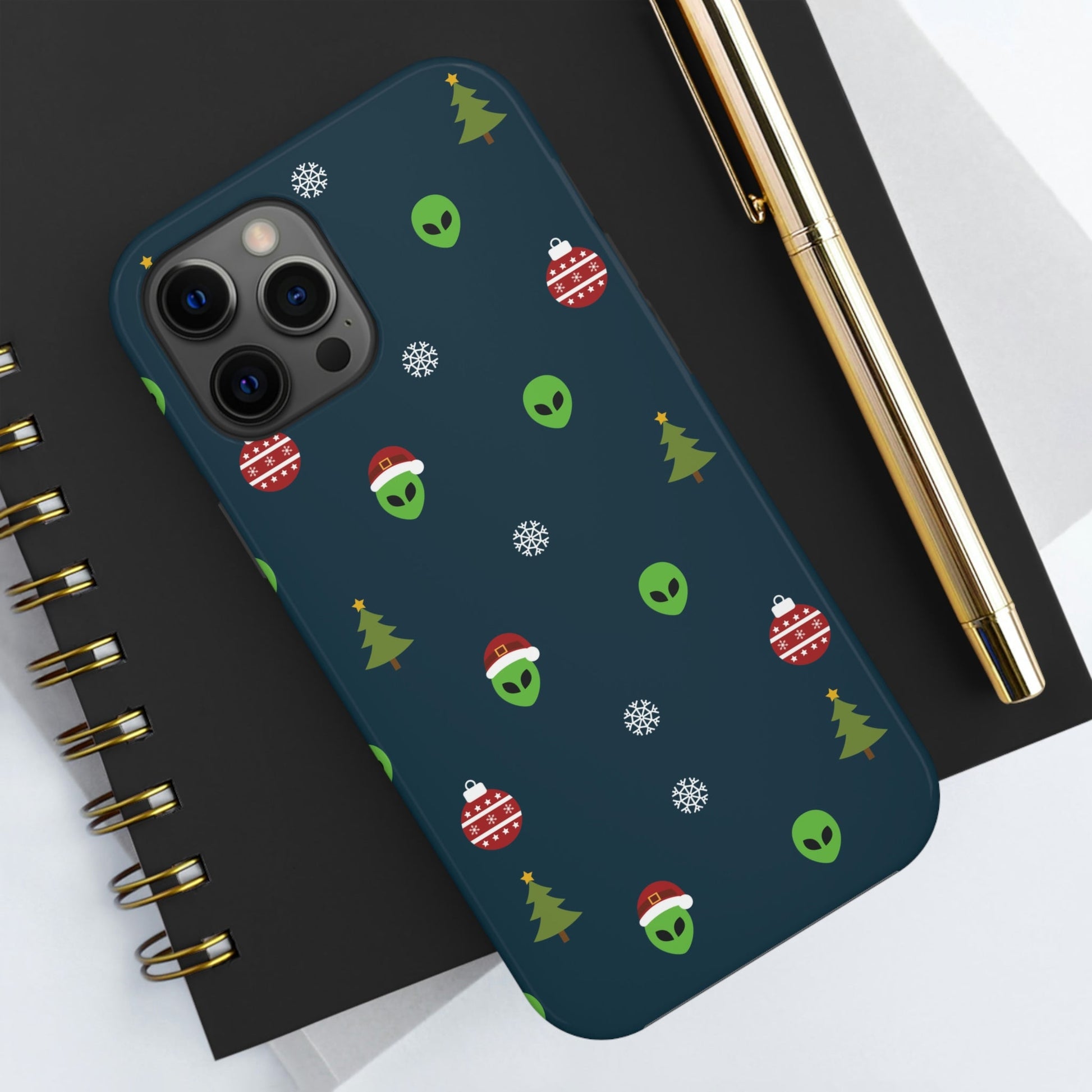 Space Pattern With Aliens UFO Movie Tough Phone Cases Case-Mate Ichaku [Perfect Gifts Selection]