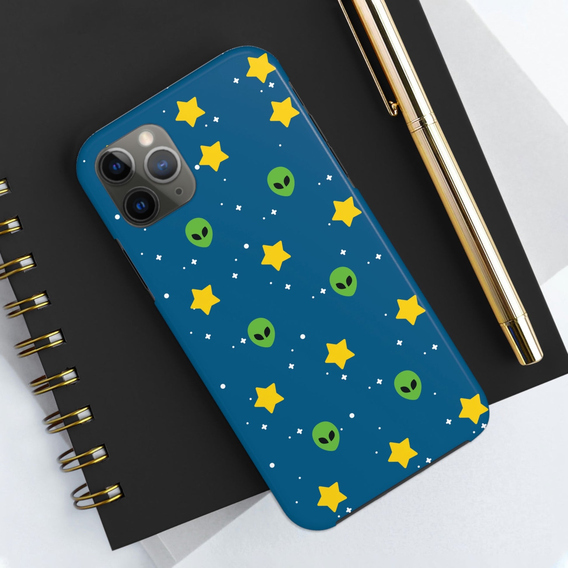 Space Pattern With Aliens UFO Movie Tough Phone Cases Case-Mate Ichaku [Perfect Gifts Selection]