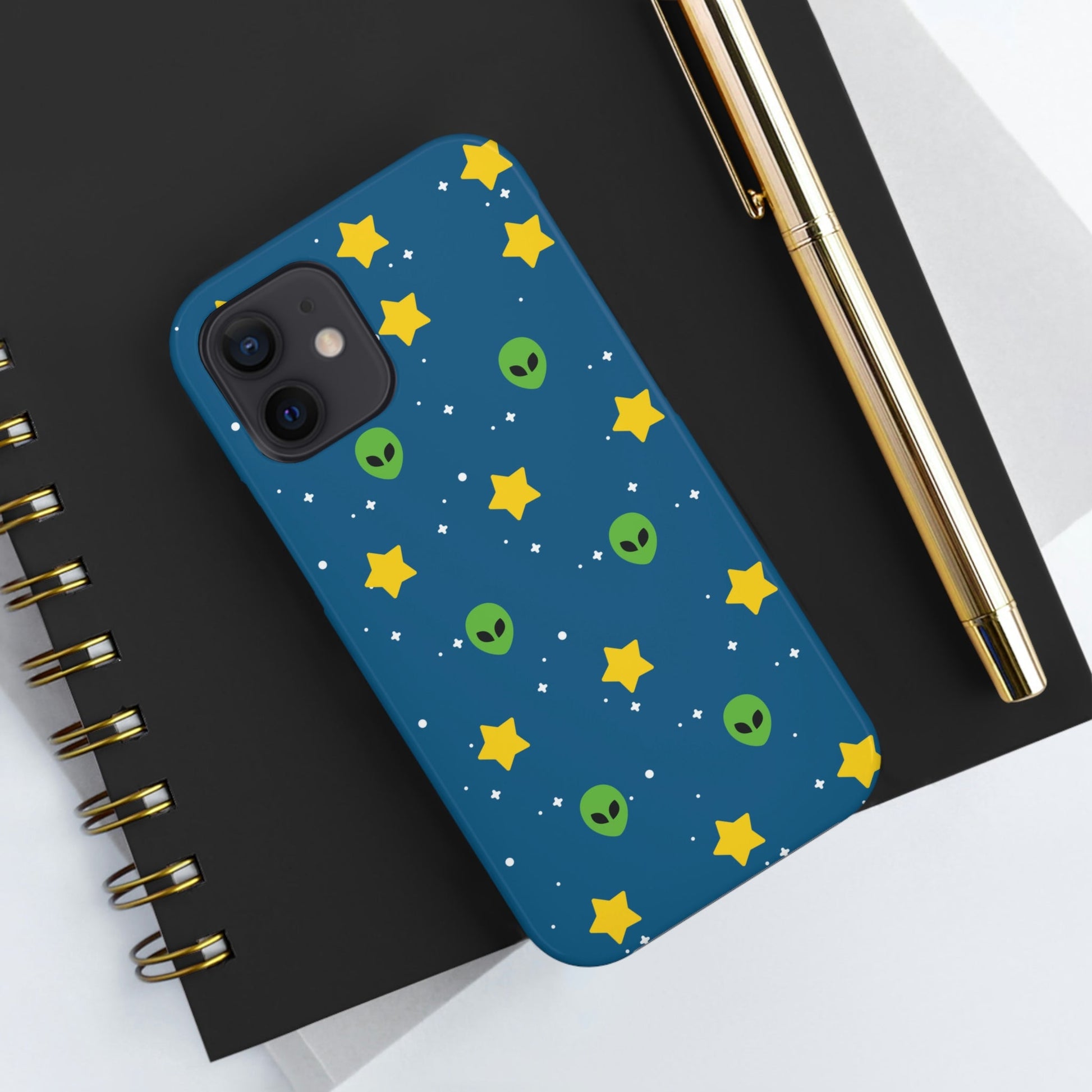 Space Pattern With Aliens UFO Movie Tough Phone Cases Case-Mate Ichaku [Perfect Gifts Selection]