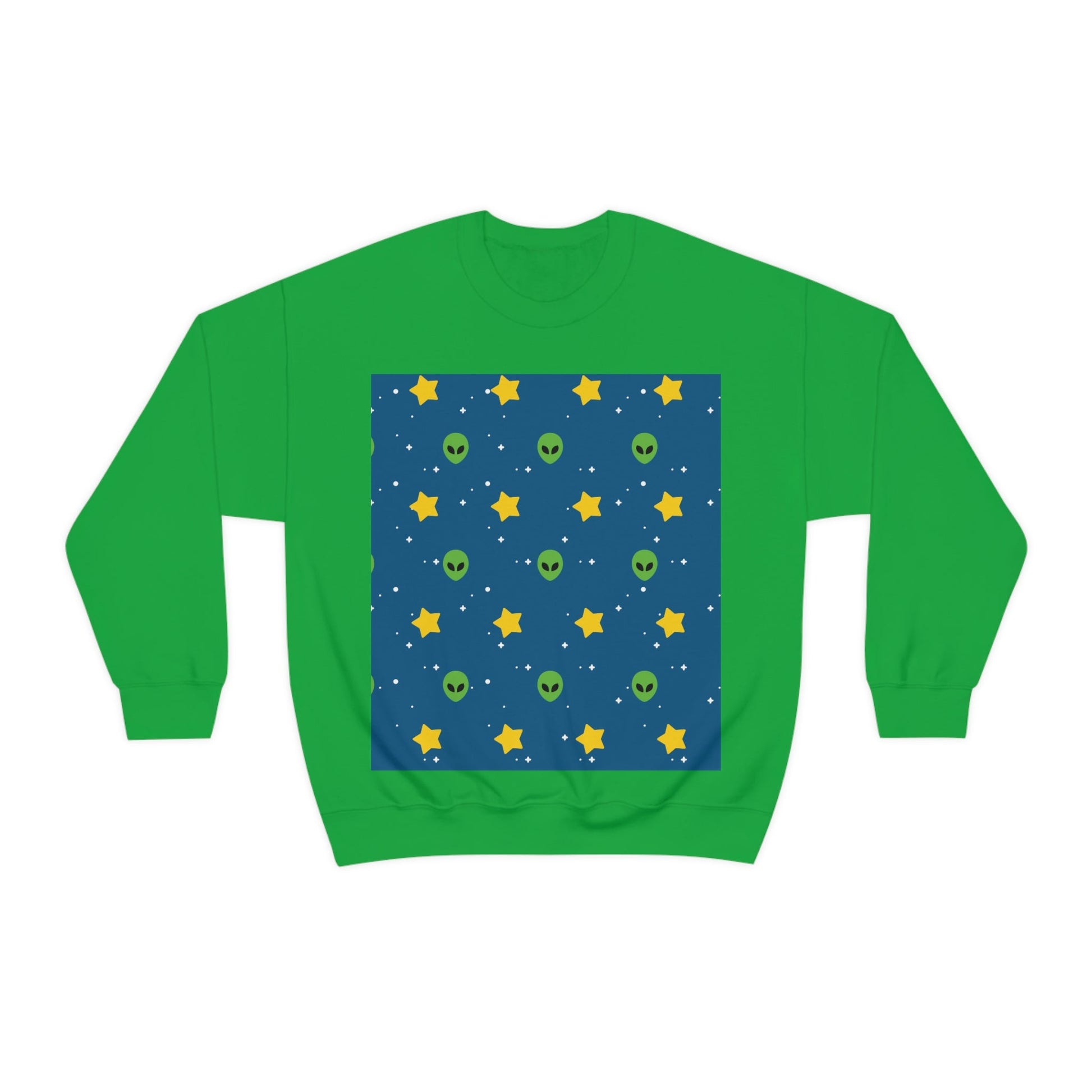Space Pattern With Aliens UFO Movie Unisex Heavy Blend™ Crewneck Sweatshirt Ichaku [Perfect Gifts Selection]