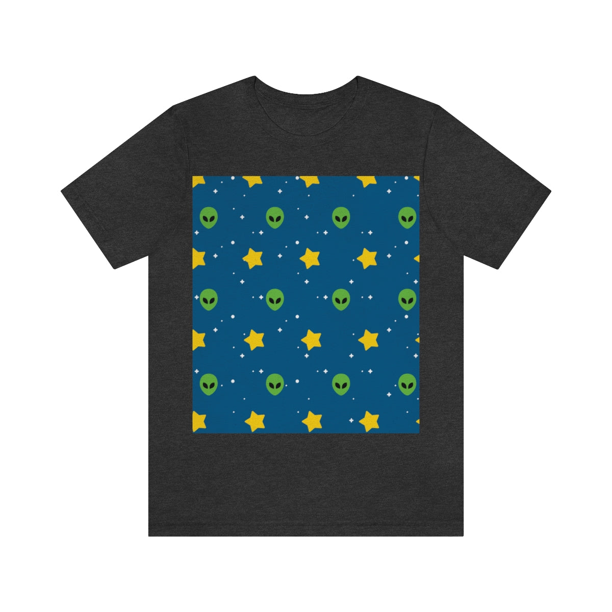 Space Pattern With Aliens UFO Movie Unisex Jersey Short Sleeve T-Shirt Ichaku [Perfect Gifts Selection]