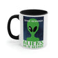 Space Research UFO Aliens Funny Quotes Classic Accent Coffee Mug 11oz Ichaku [Perfect Gifts Selection]