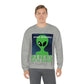 Space Research UFO Aliens Funny Quotes Unisex Heavy Blend™ Crewneck Sweatshirt Ichaku [Perfect Gifts Selection]