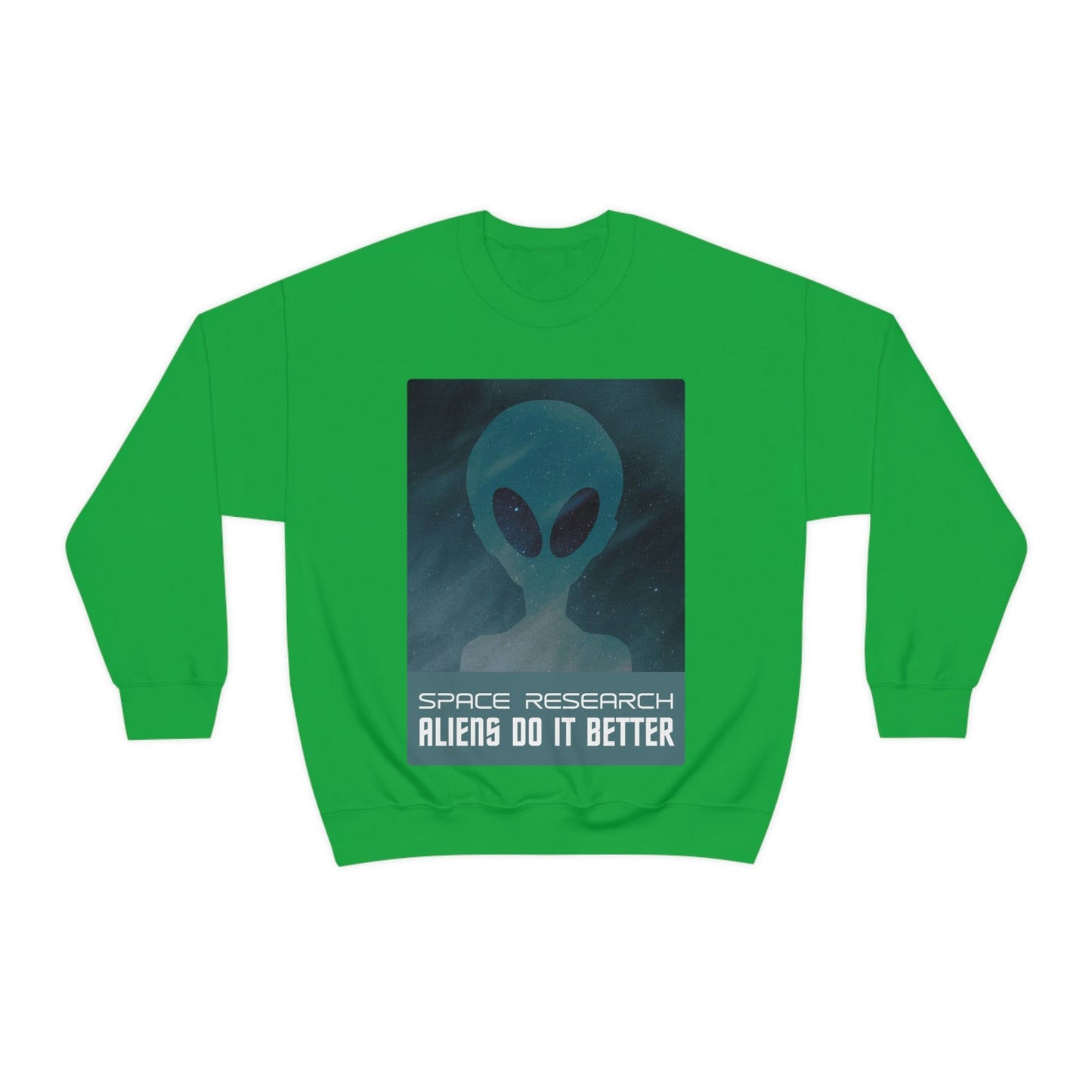 Space Research UFO Aliens Funny Quotes Unisex Heavy Blend™ Crewneck Sweatshirt Ichaku [Perfect Gifts Selection]