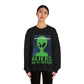 Space Research UFO Aliens Funny Quotes Unisex Heavy Blend™ Crewneck Sweatshirt Ichaku [Perfect Gifts Selection]