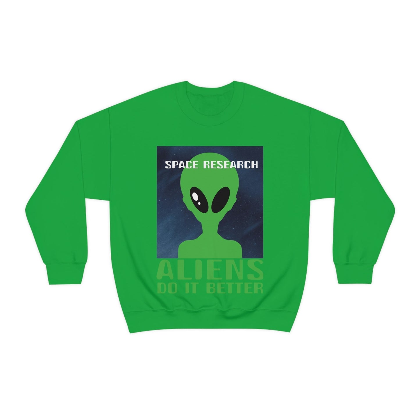 Space Research UFO Aliens Funny Quotes Unisex Heavy Blend™ Crewneck Sweatshirt Ichaku [Perfect Gifts Selection]