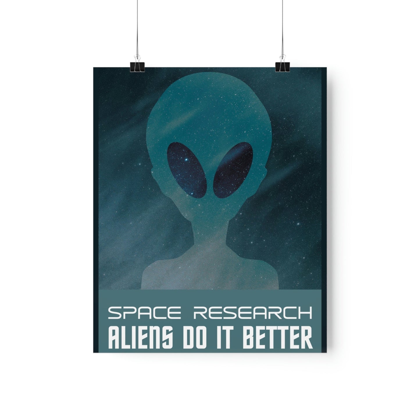 Space Research UFO Funny Quotes Aesthetics Premium Matte Vertical Posters Ichaku [Perfect Gifts Selection]