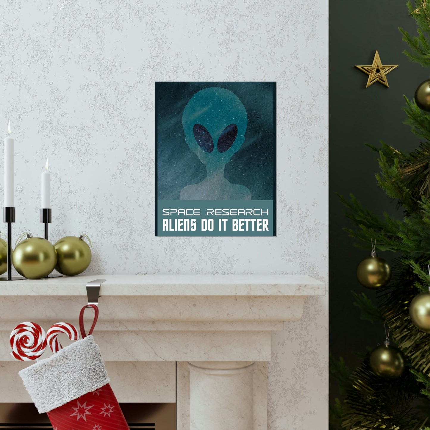 Space Research UFO Funny Quotes Aesthetics Premium Matte Vertical Posters Ichaku [Perfect Gifts Selection]