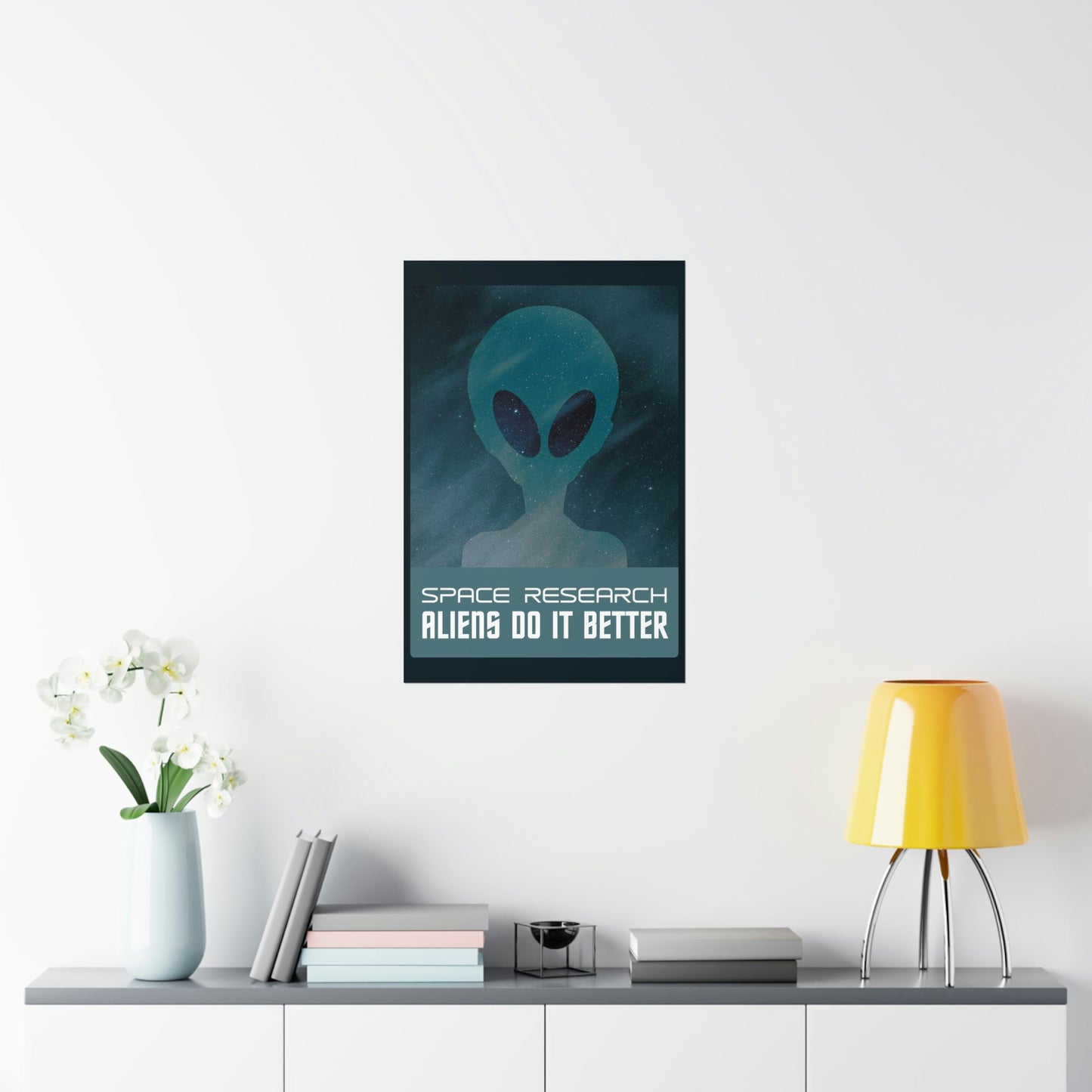 Space Research UFO Funny Quotes Aesthetics Premium Matte Vertical Posters Ichaku [Perfect Gifts Selection]