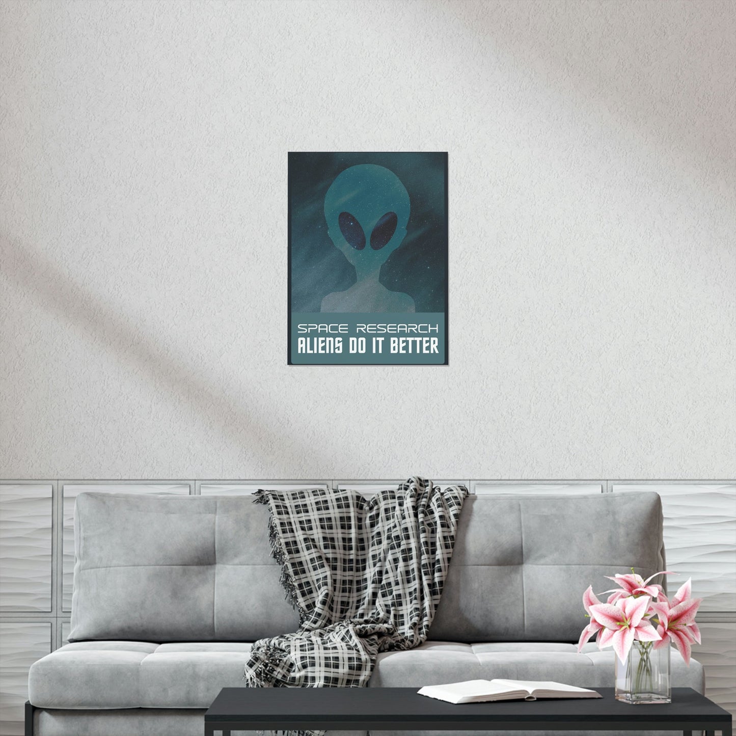 Space Research UFO Funny Quotes Aesthetics Premium Matte Vertical Posters Ichaku [Perfect Gifts Selection]